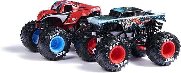 Monster Jam - 2 Véhicules Die-Cast 1:64 Marvel - 2 Véhicules Authentiques Monster Trucks Officiels À Collectionner Echelle 1:64 - Jouet Enfant 3 Ans et + - Modèle Aléatoire - 2