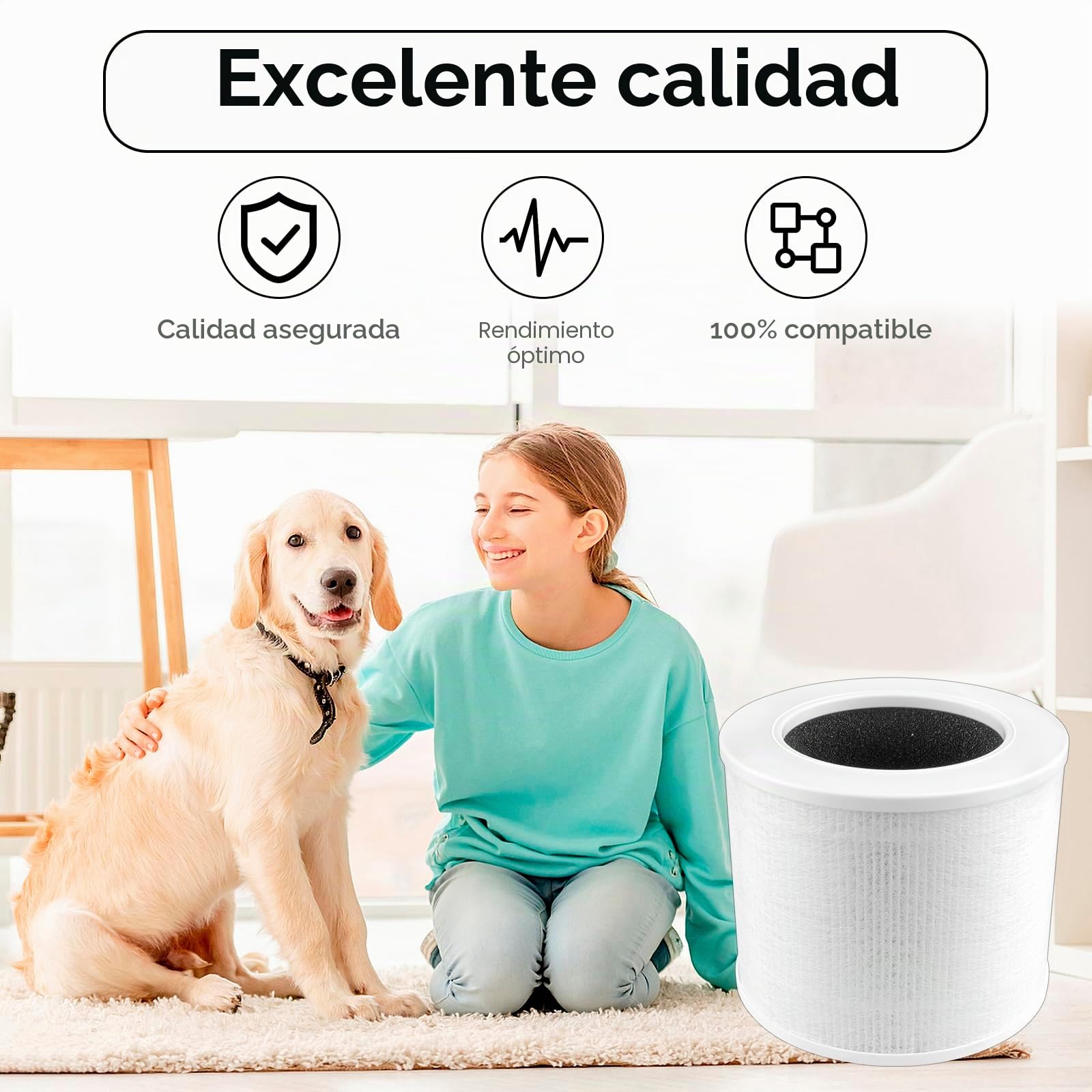 (3 piezas) Core Mini filtros de repuesto compatibles con purificador de aire LEVOIT Core Mini, filtro Hepa verdadero Core Mini H13, filtro HEPA 3 en 1, filtros de carbón activado