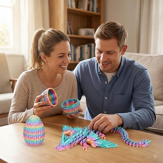 3D Dragon Eggs with Dragon Inside, Randomly Colored 3D Dragon Egg, 3D Printed Dragon with Wings, Ideal for Creative Play and Desk Decoration, Collectible Birthdays Gift