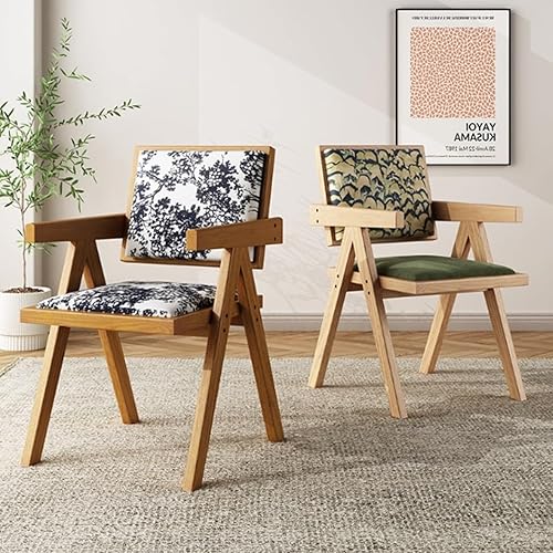 Miniatura 2 de YVYKFZD Juego de sillas de comedor de madera maciza, sillas de cocina sin brazos, silla de comedor tapizada con respaldo, sillón de terciopelo,