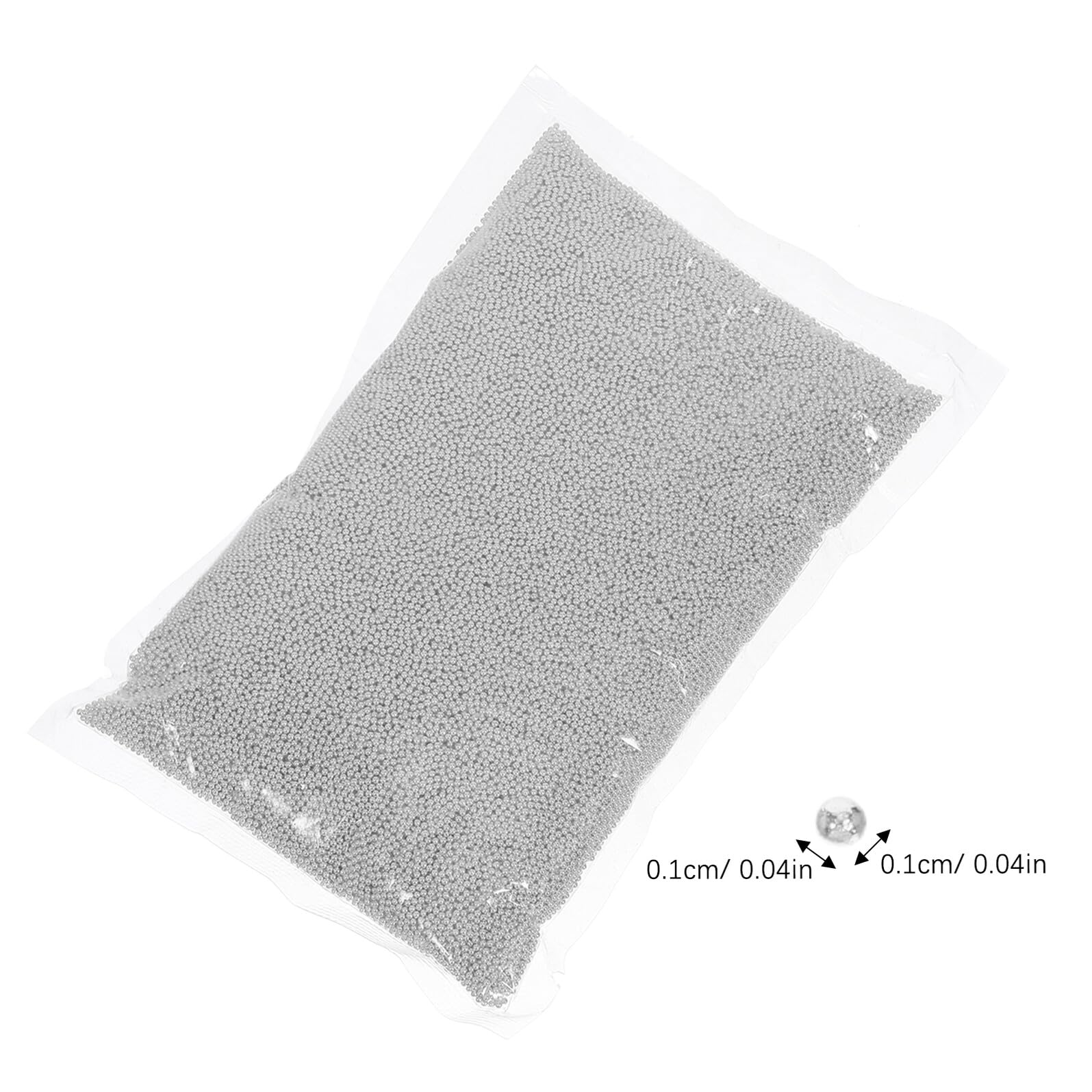 Perline per Unghie Rotonde 500g in Metallo, Decorazione Nail Art | 1 Confezione, Argento, Design Elegante e Delicato, per Crafting e Party