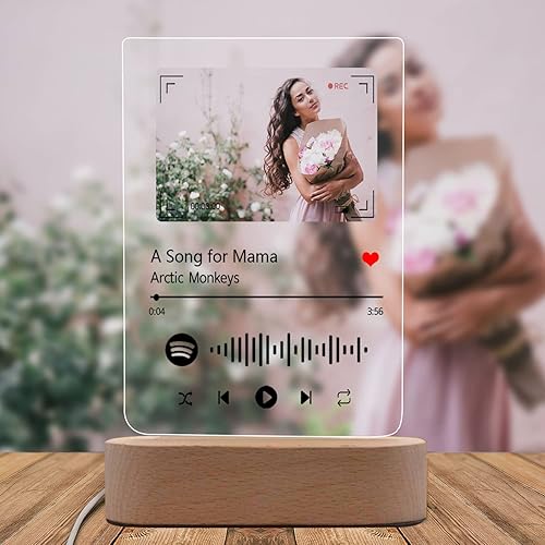 Miniatura 75 de Placa de Spotif personalizada con código de Spotif escaneable, regalos de fotos personalizados, cubierta de álbum de canciones acrílicas, regalos