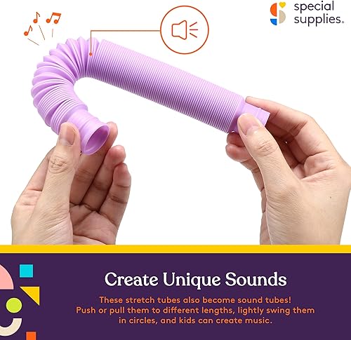 Vista 11 de Special Supplies Divertidos tubos de tracción y estiramiento para niños, juguete para reventar, doblar, construir y conectar, proporciona juego
