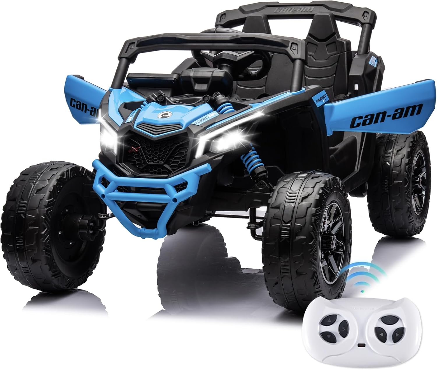 SOAR 24V Ride On Toys - UTV for Kids, 2 Seats Remote Control, 4 Wheeler Quad Off-Road, 7AH Battery Powered 2WD/4WD, Licensed Can-Am, Parental Mode