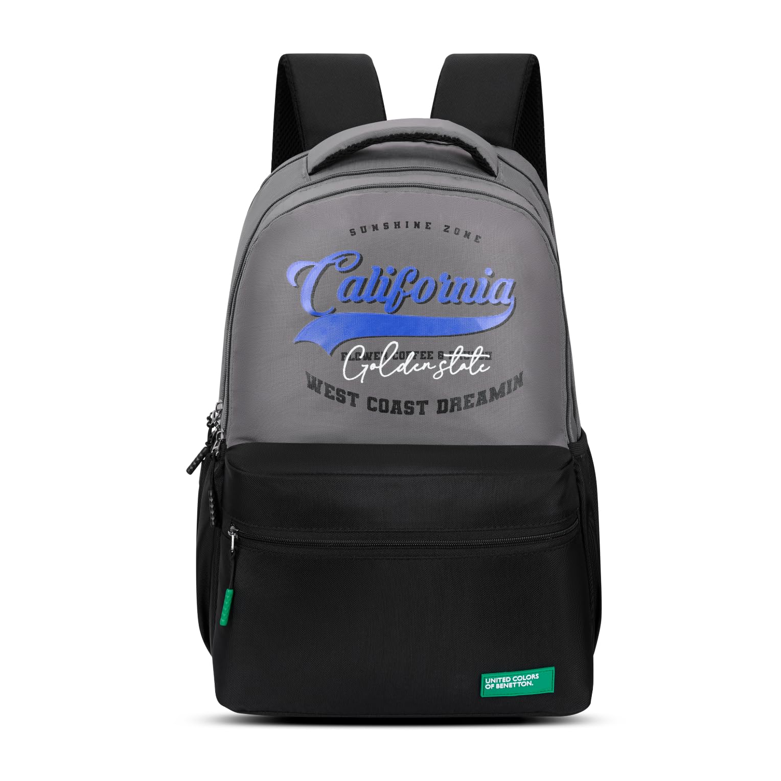 United Colors of Benetton Unisex High-School Backpack CALAFIA | 3-Compartment Organised Daypack with Airmesh Padding | Backpack for School Girls & Boys | 26L Capacity