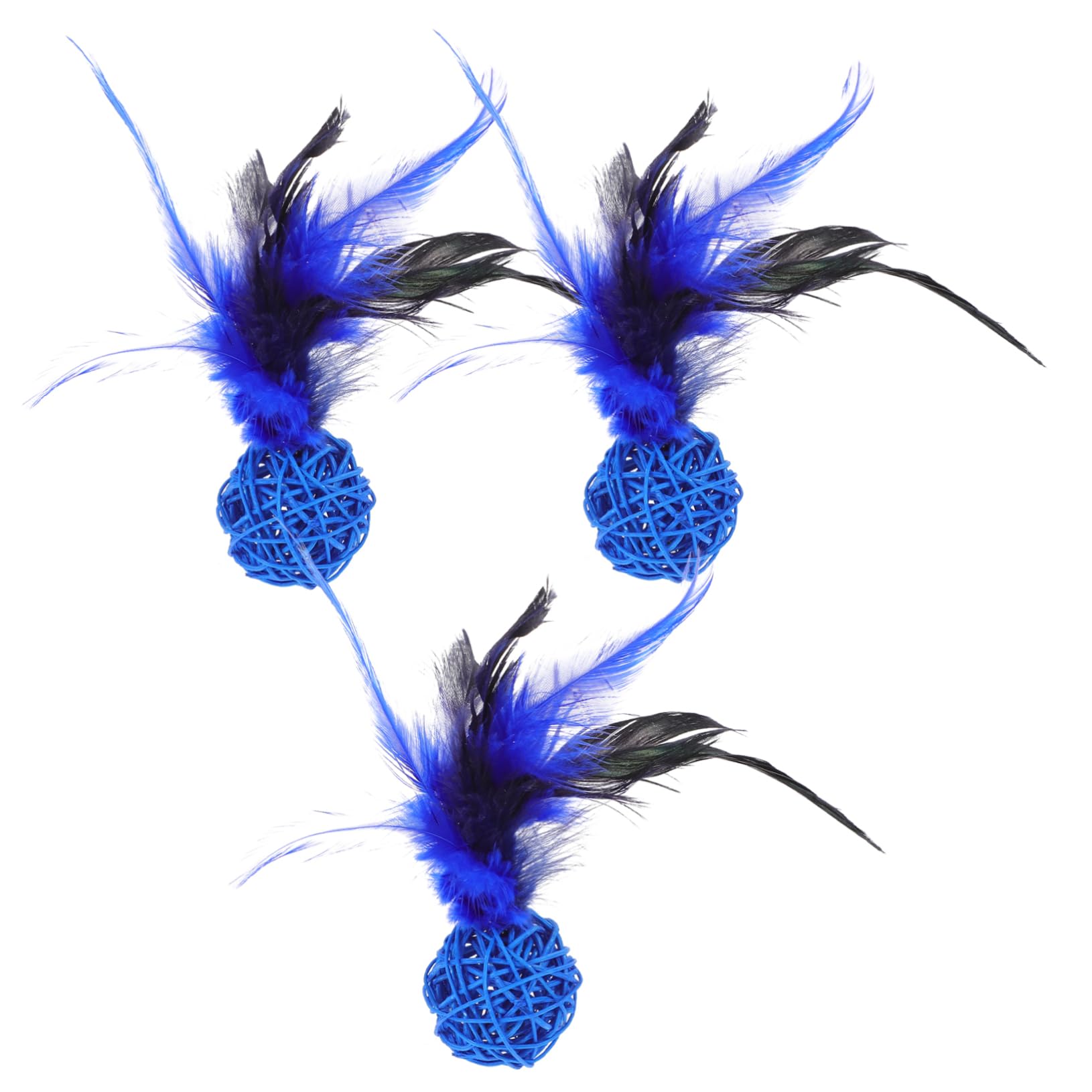 CORHAD Educational Cat Toys Piece Plush Feather Kitten Toy Set Interactive for Indoor Cats Home Decor Pet's Entertainment