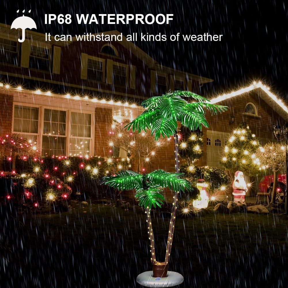 Albero luminoso solare per esterni, albero luminoso a LED, decorazione natalizia, per interni ed esterni, con telecomando, 180 cm, luce bianca calda e verde (1,8 m)
