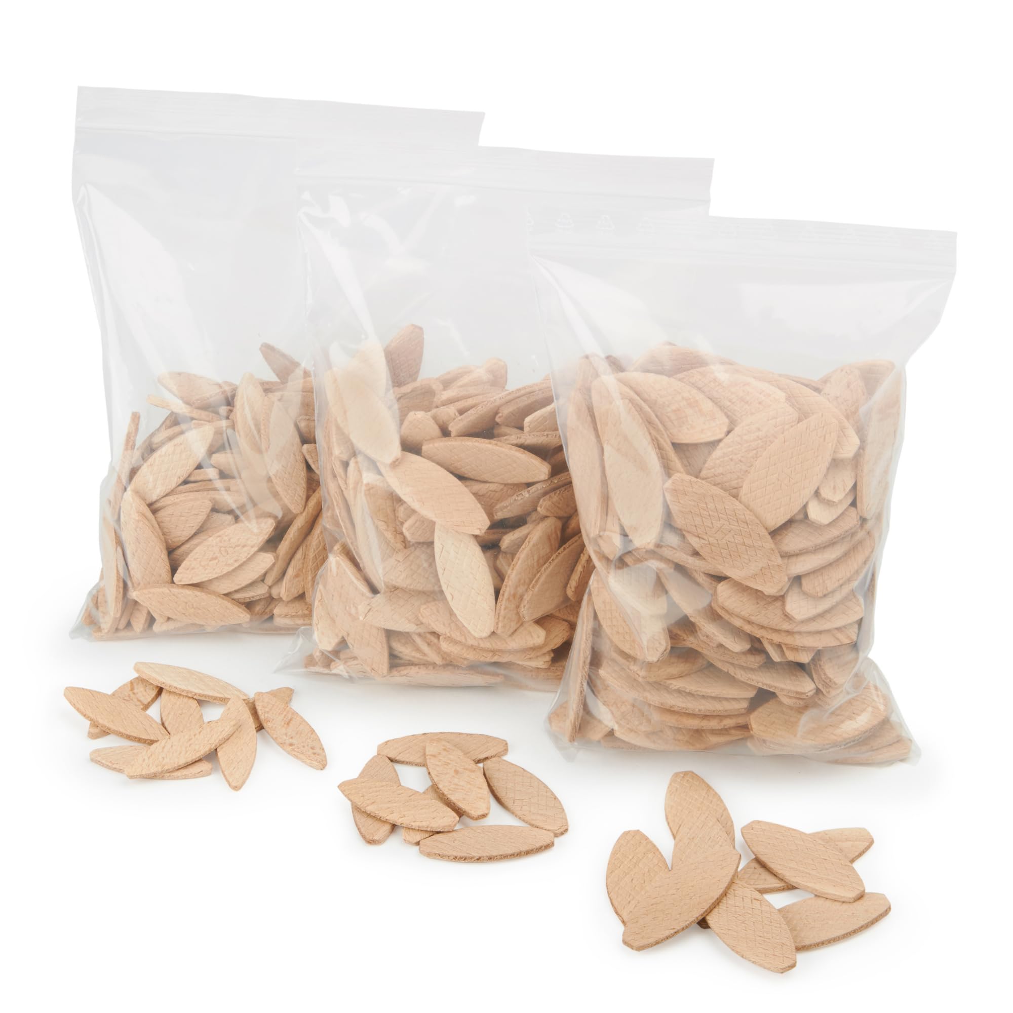 WFix Lamelles d’assemblage Assortiment en bois 0 10 20, 500 pièces,hêtre massif FSC, pour rainure 4 mm, assemblages bois précis pour meubles, cadres et onglets, triées par taille