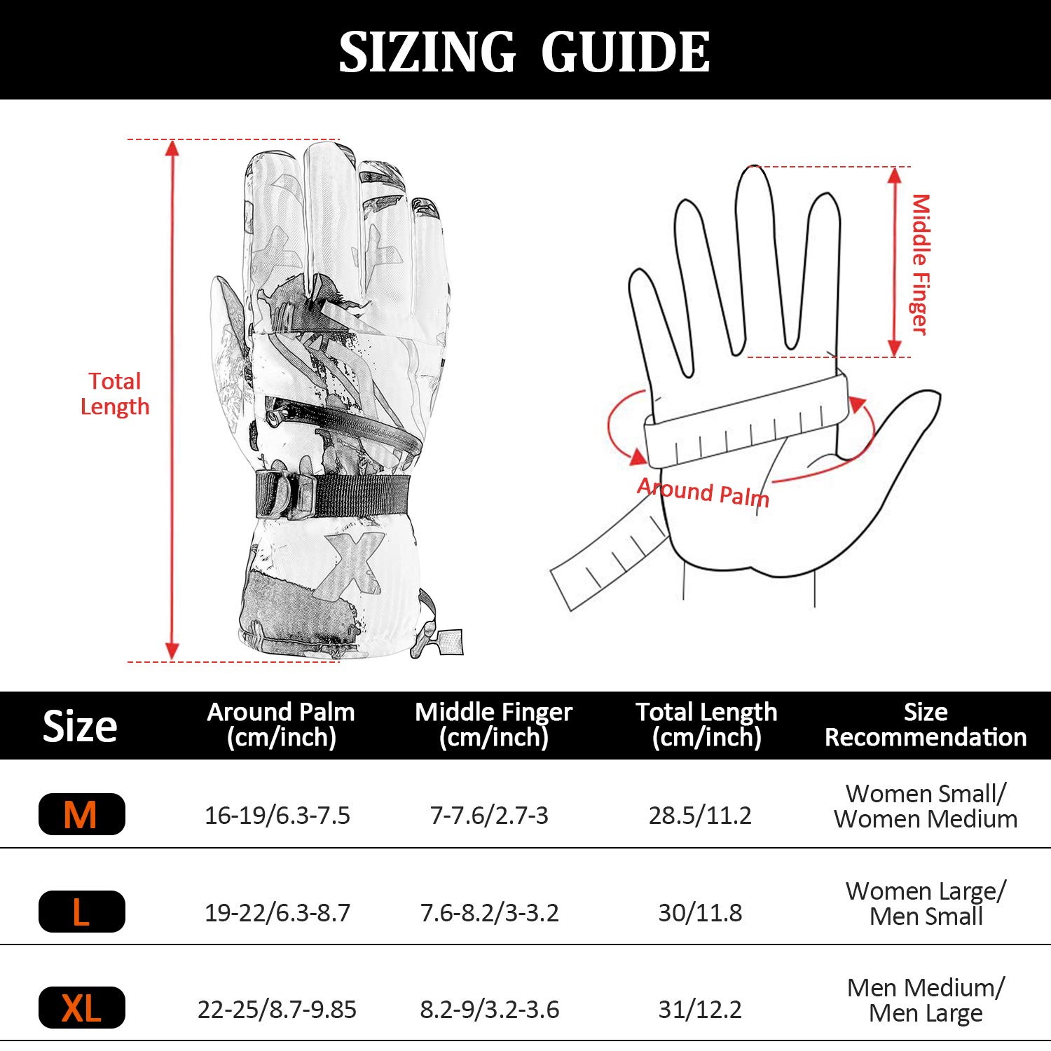 TRILINK Guanti da sci per donna e uomo (XL) - Touchscreen -29℃ Guanti termici impermeabili per sci, snowboard, ciclismo, corsa, arrampicata, escursionismo e altri sport invernali - Unisex TRILINK Guanti da sci per donna e uomo (XL) - Touchscreen -29℃ Guanti termici impermeabili per sci, snowboard, ciclismo, corsa, arrampicata, escursionismo e altri sport invernali - Unisex