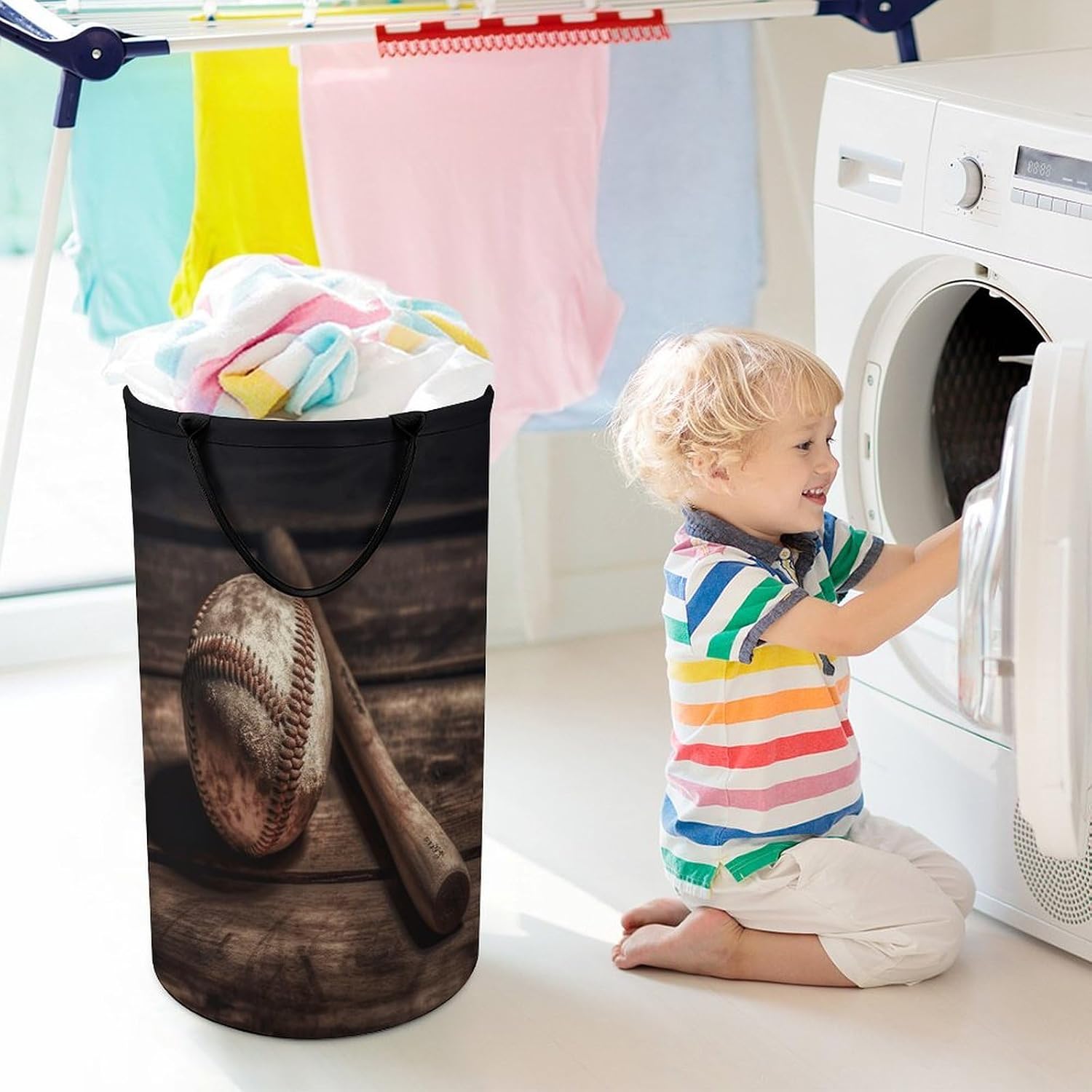 Dirty Clothes Basket Extra Large 110l Open Top Laundry Hamper With Portable Carry Handles, Foldable Waterproof Clothes Basket Spacious Laundry Bag For Bedroom Bathroom Laundry Room Dorm