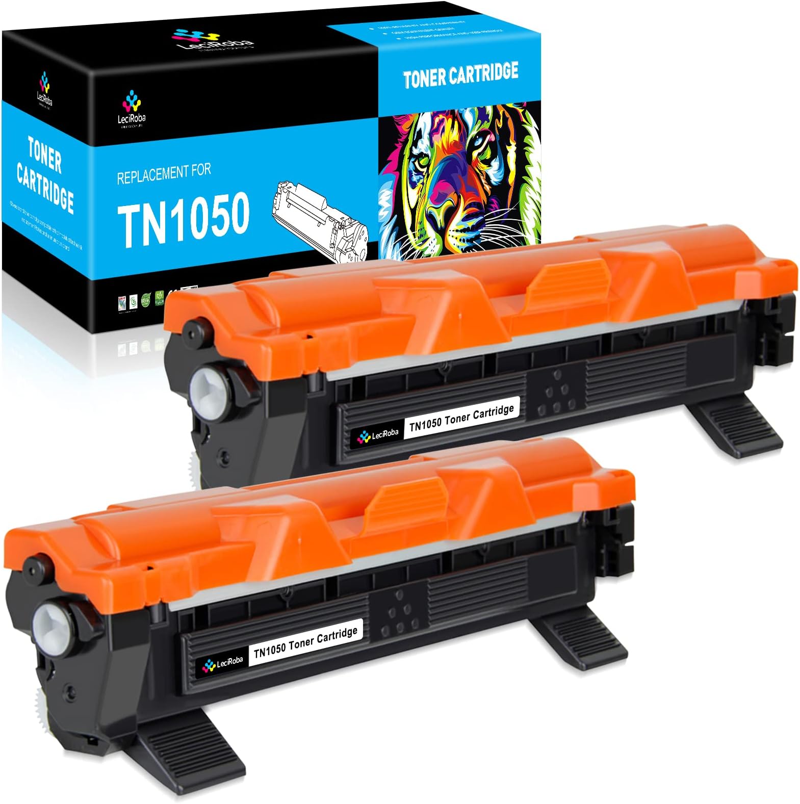 LeciRoba TN-1050 for Brother TN1050 TN-1050 Toner for Brother DCP-1510 DCP-1610W DCP-1612W DCP-1512 HL-1210W HL-1212W HL-1110 HL-1112 MFC-1810 1910 W. (2-Black)