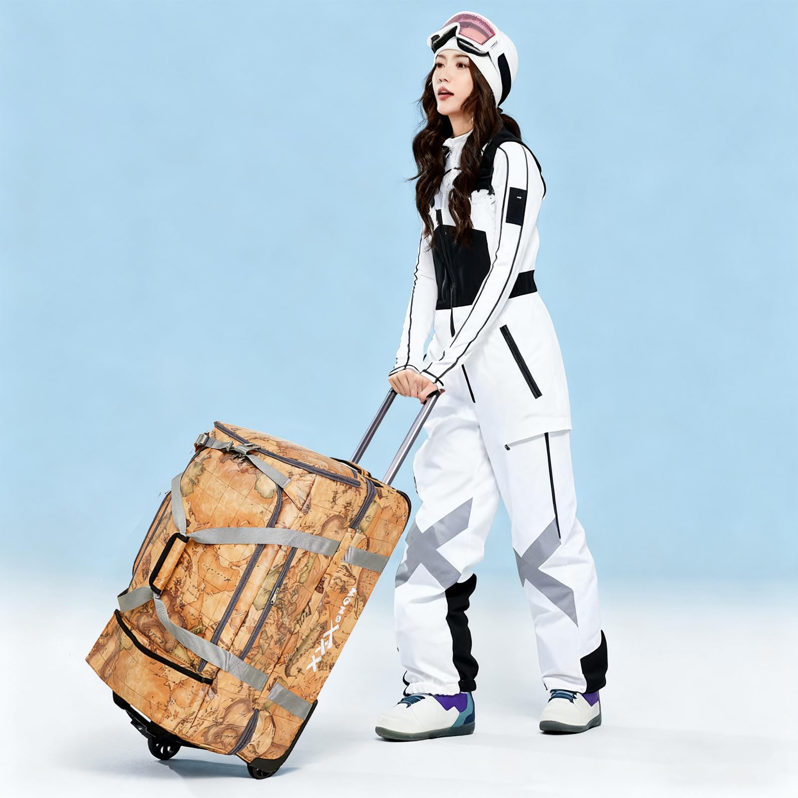 Walizka narciarska torba podróżna walizka na kółkach wodoodporny duży lekki miękki plecak snowboardowy torba sportowa z przegródkami na kółkach