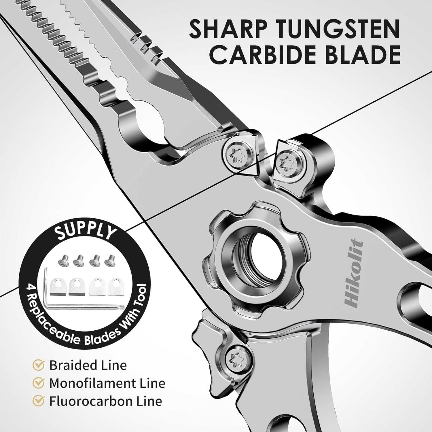 7.5” Titanium Fishing Pliers, Saltwater Fishing Pliers with Leather Sheath and lanyard, Never Rust Hook Remover and Split Rings, Fishing Gifts for Man