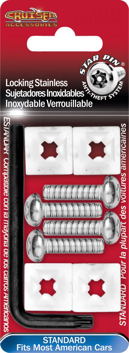 Bеѕt Cуbеr Mоndау 🔥 Cruiser Accessories 81200 Locking Fasteners License Plate Frame Hardware, Standard-Stainless Star Pin 🔥 Crаzу Dеаlѕ Cruiser Accessories 81200 Locking Fasteners License Plate Frame Hardware, Standard-Stainless Star Pin