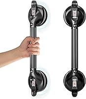 Vista 19 de DAILYLIFE Barras de agarre para bañeras y duchas, asas de ducha de 17 pulgadas para ancianos con ventosa, barra de agarre de seguridad para ducha