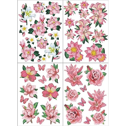 Noiacdo 42 Pcs 5D Diamond Painting Stickers Kits For Kids Arts And Crafts Diy Creative Flowers Diamond Mosaic Sticker Craft By Numbers Kits For Kids And Adult Beginners #TOP1