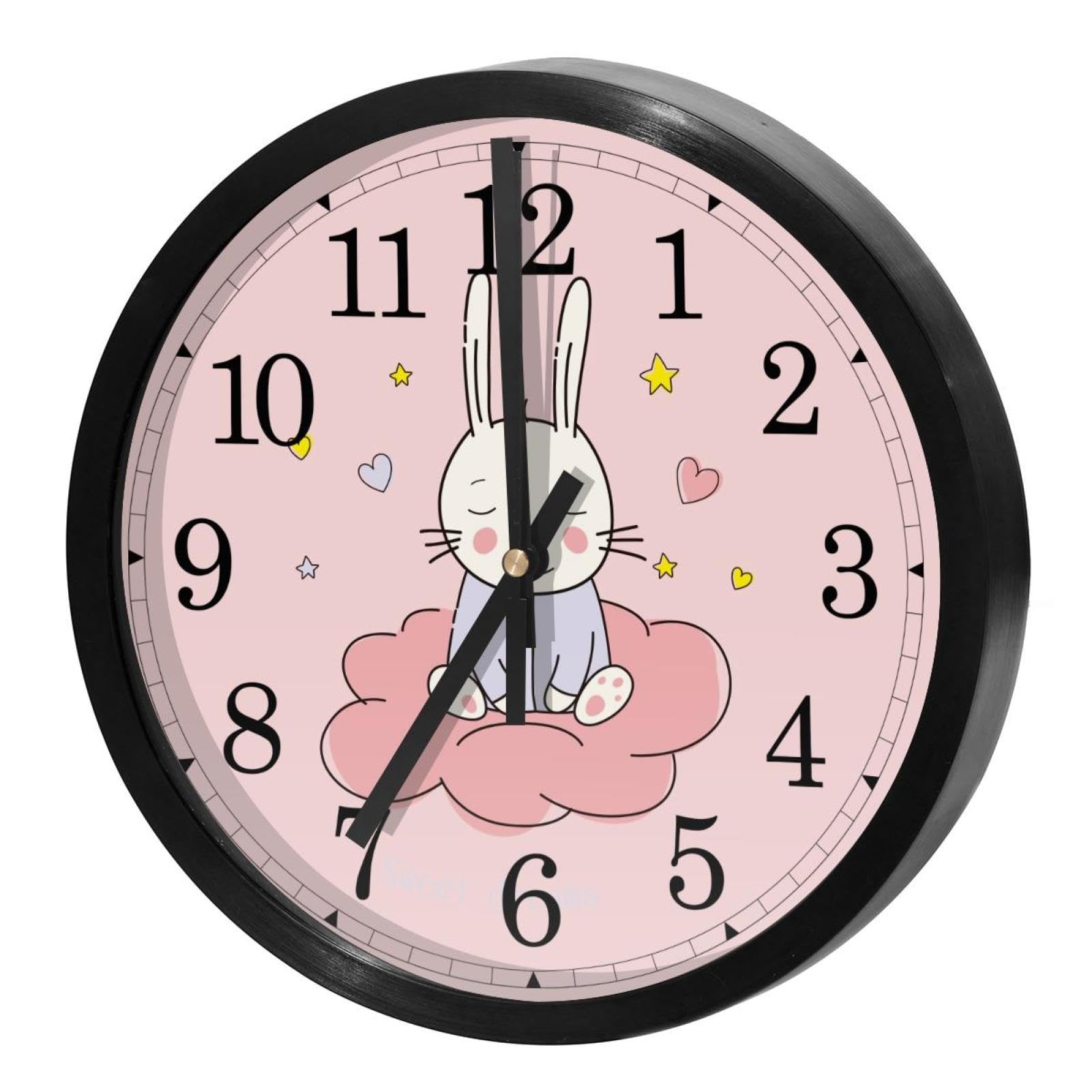 Horloge murale à piles avec mouvement à quartz silencieux et grand cadran rond pour maison