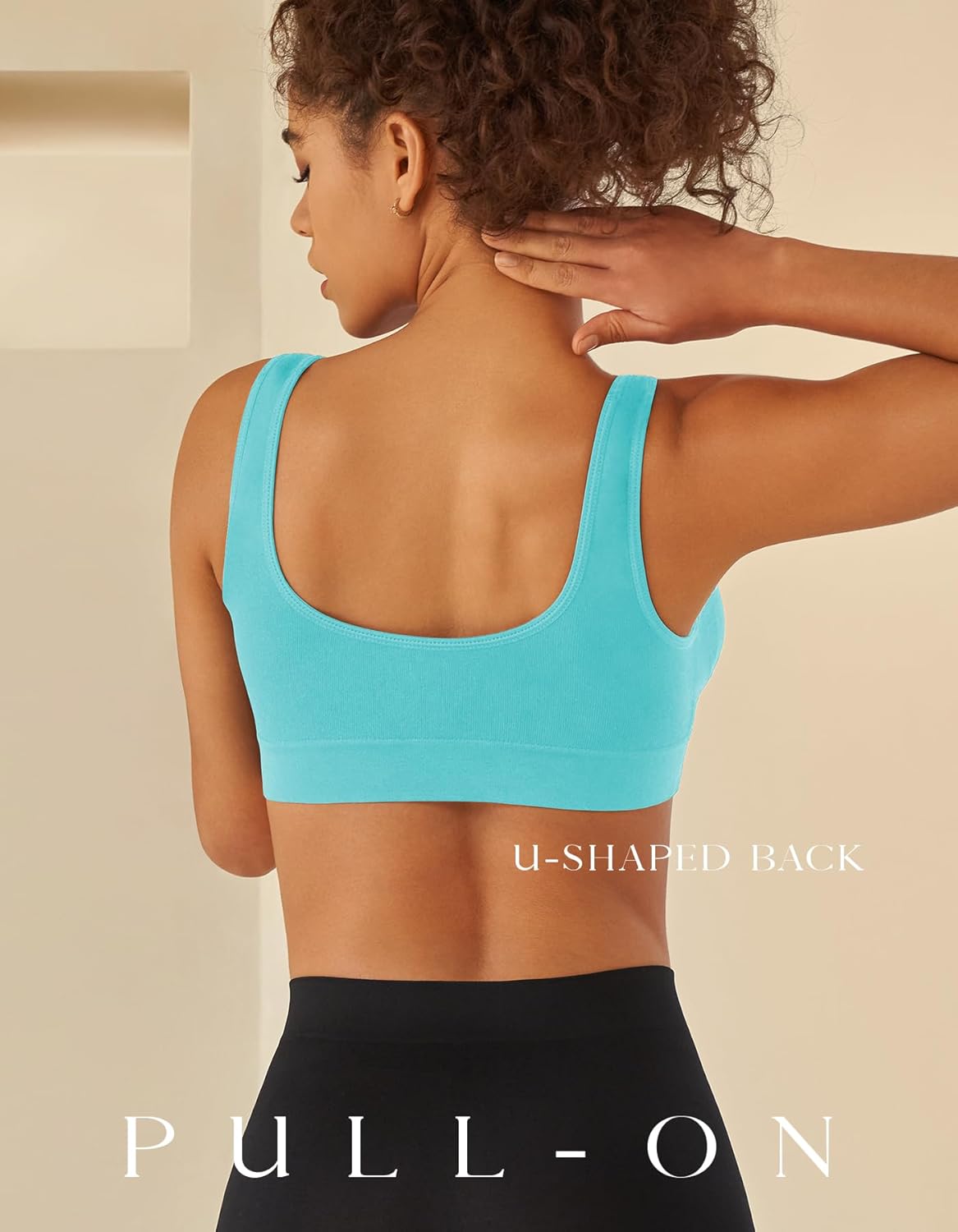 Womens Sports Bras, Yoga Comfort Seamless Stretchy Sports Bra for Women 3 Pack - Image 3