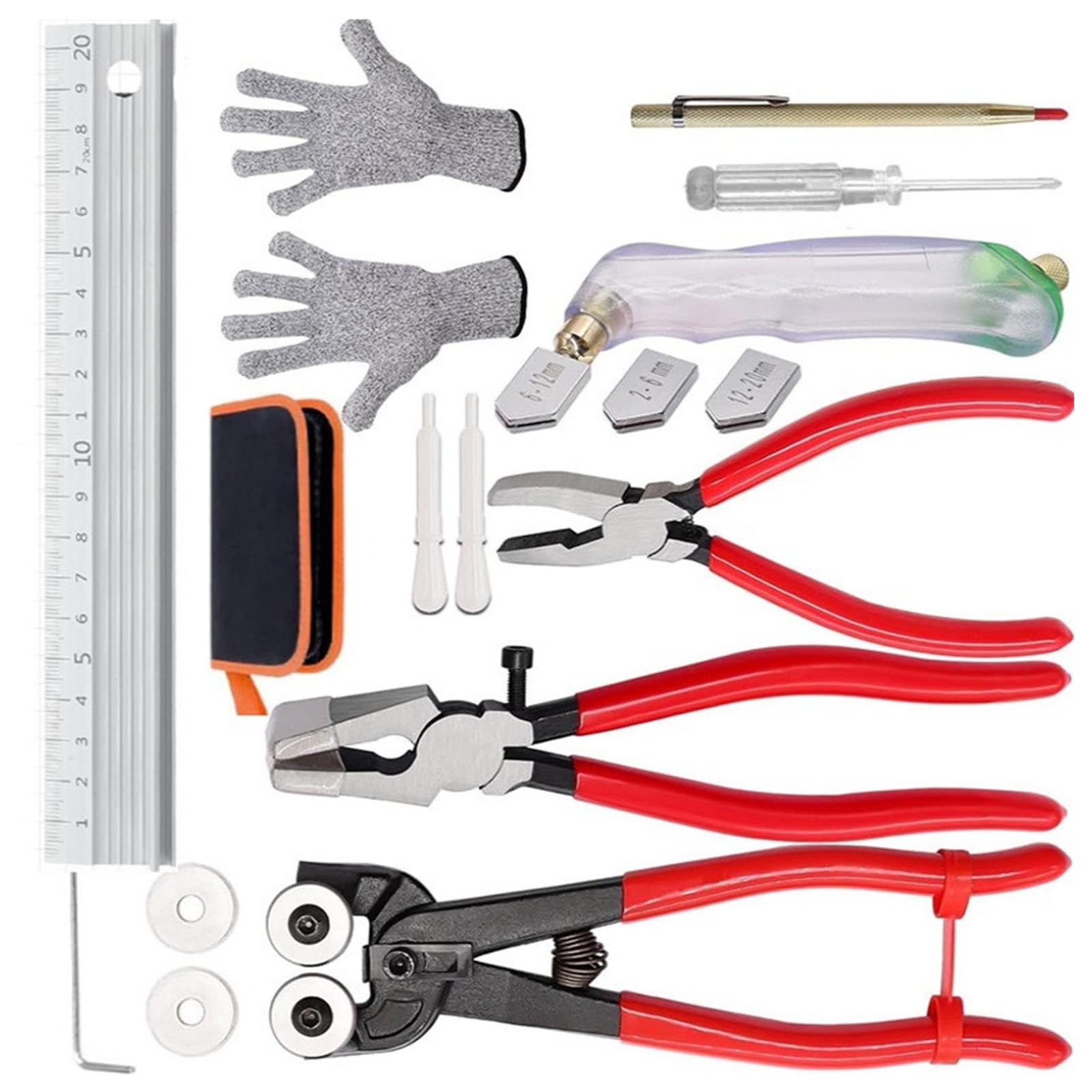 Rgybao Of 16 Heavy Duty Metal Glass Cutting Plier Set Produced For High Strength Applications In Construction And Craft Projects Glass Cutter