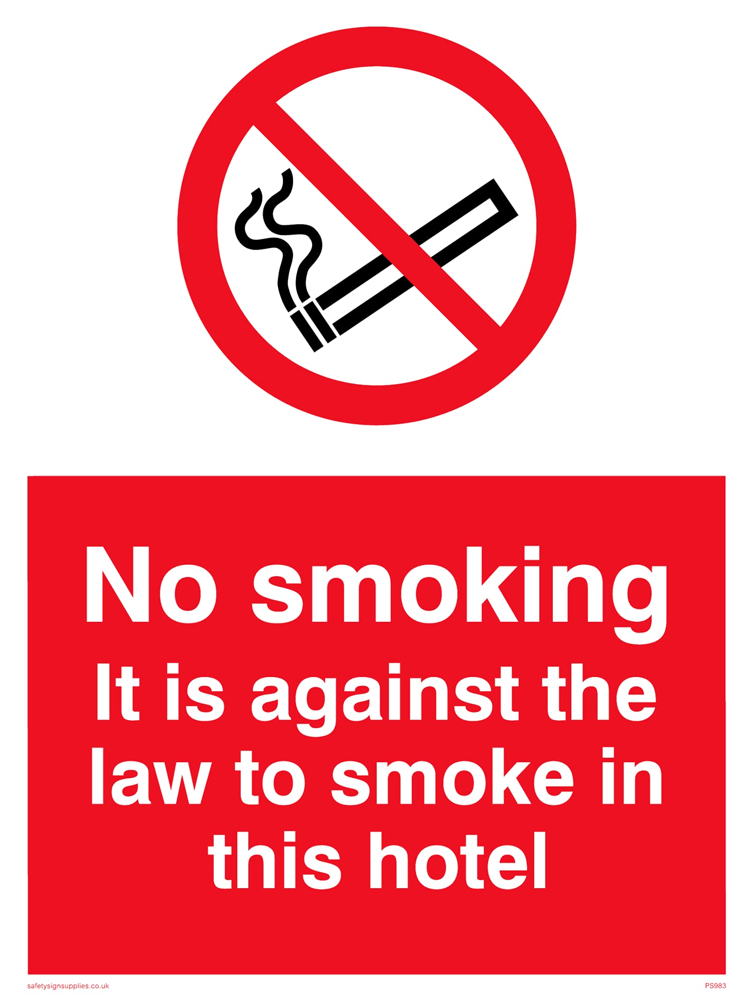 Pack of five - No Smoking In This Hotel Sign - 150x200mm - A5P
