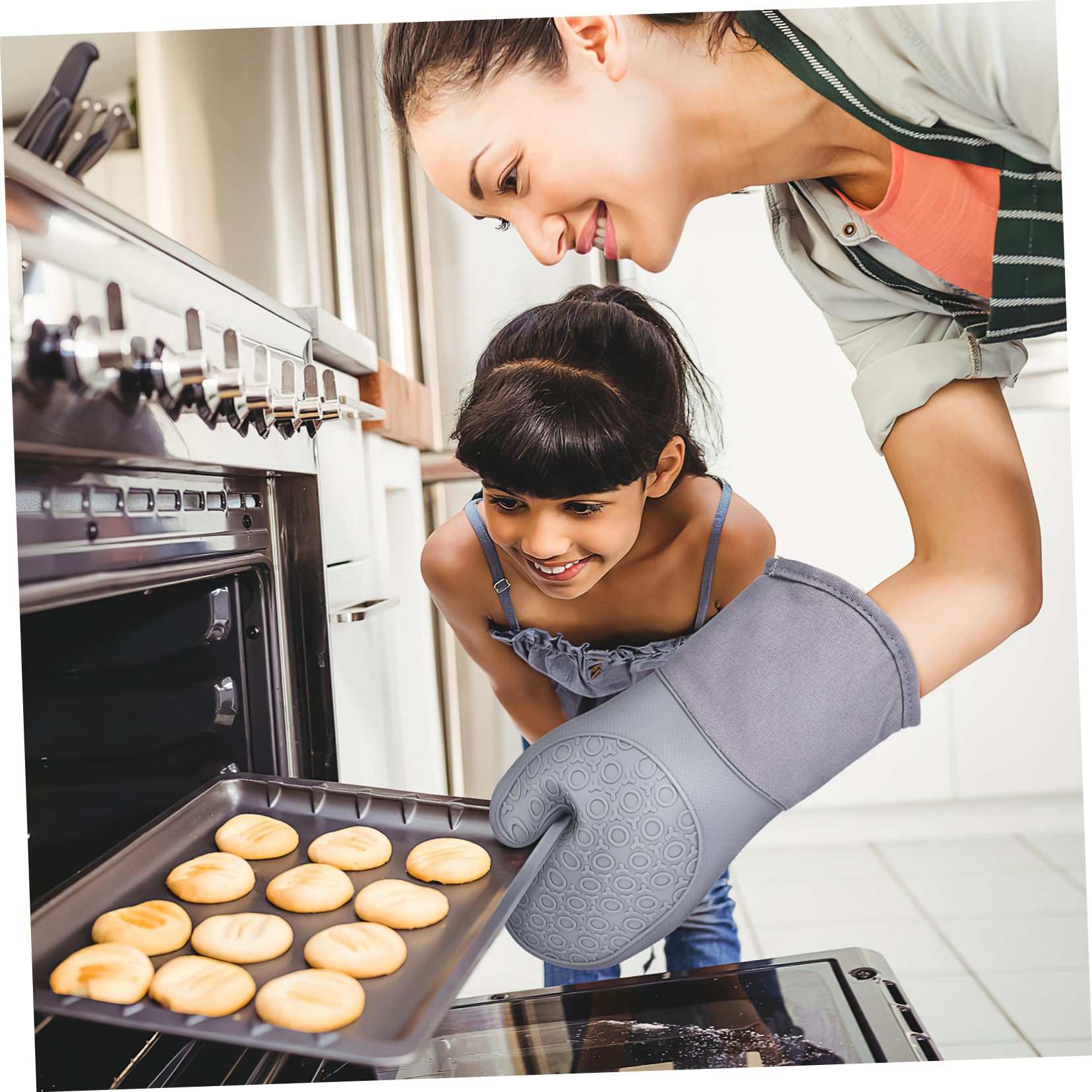 Ofenhandschuhe Silikon Hitzebeständig Rutschfester Ofenhandschuh Mit Schutz Für Hände Und Handgelenke Backen Kochen Grillen Küche Satz
