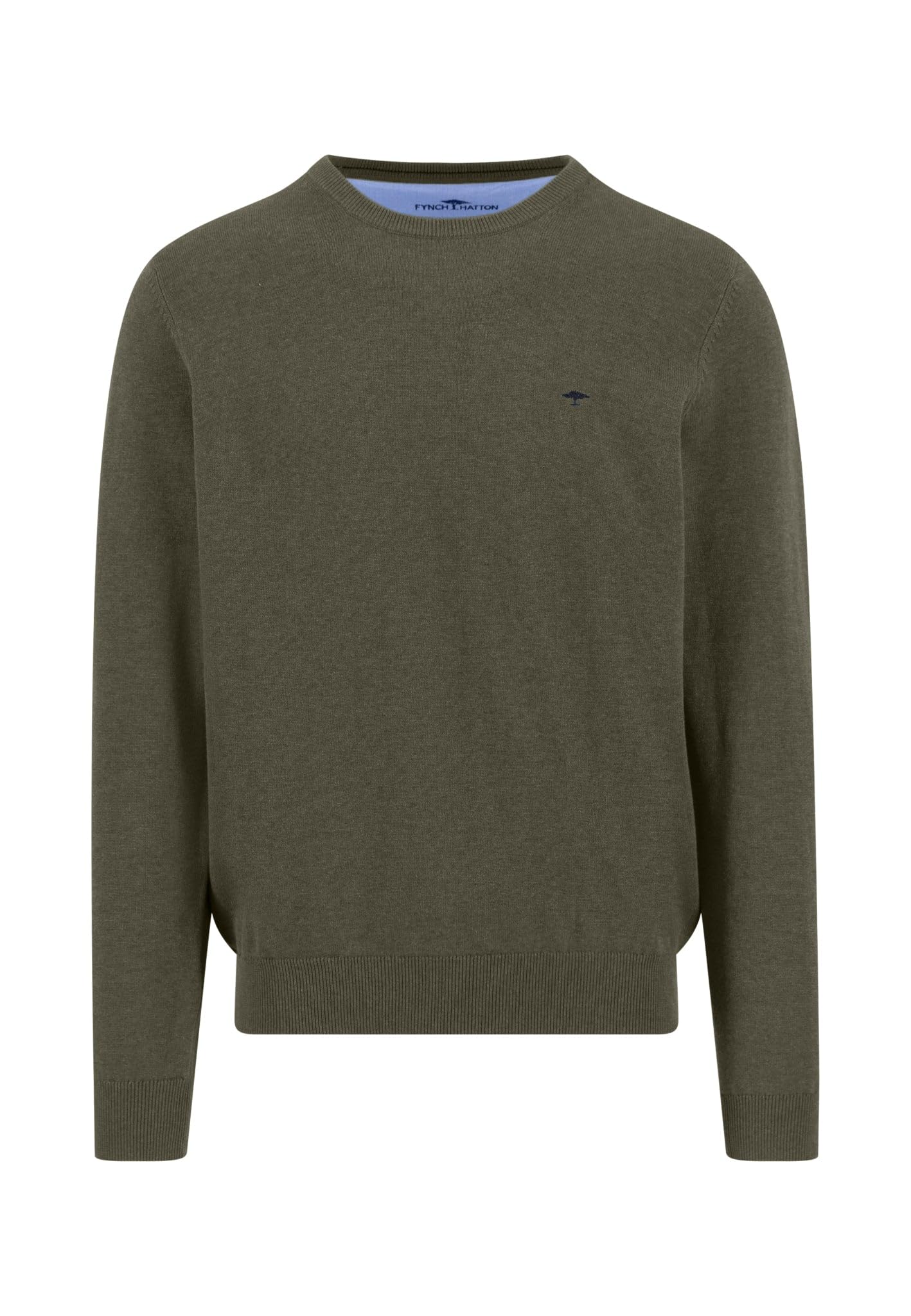 FYNCH-HATTON Feinstrickpullover aus Reiner Baumwolle mit Rundhalsausschnitt