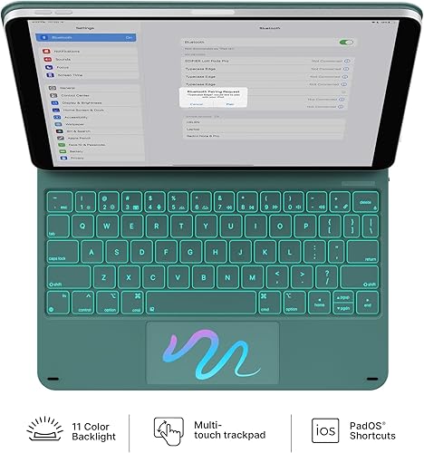 Miniatura 12 de typecase Funda de teclado Edge para iPad de 11ª generación A16 (2025) y 10ª generación de 10.9 pulgadas (2022) - Trackpad multitáctil, teclado