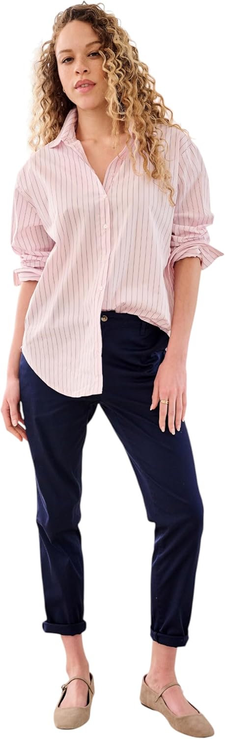 ellos Comfortable Women's Plus Size Modern Stretch Chino Pants Slim Fit Work & Casual