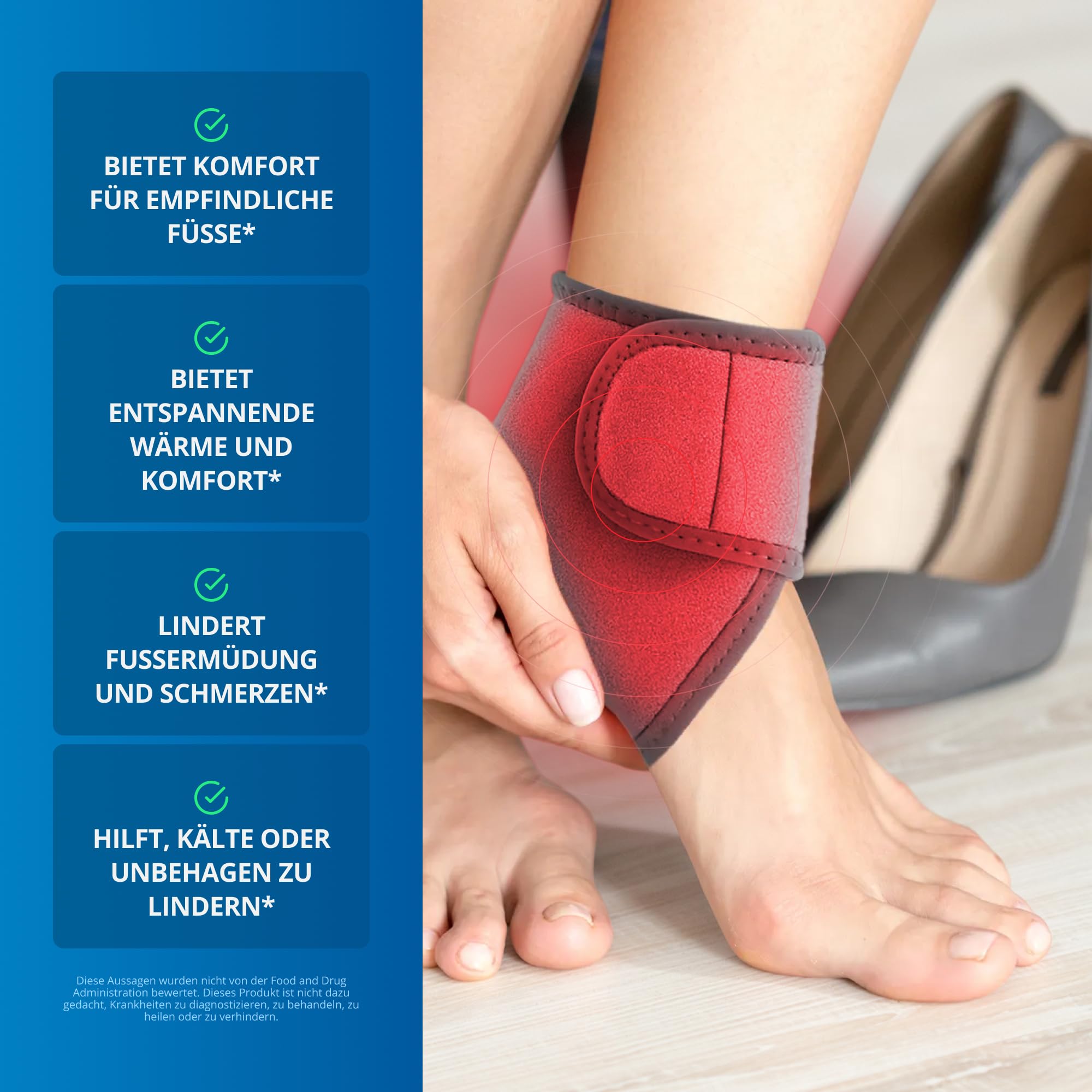Emsense EMS Fußmassagegerät mit Dreifach‑Technologie zur Förderung der Durchblutung, Elektrischer Fuß‑Massager mit 3 Massage‑Modi & Wärmefunktion für Entspannung & Schmerzlinderung – 1er‑Pack