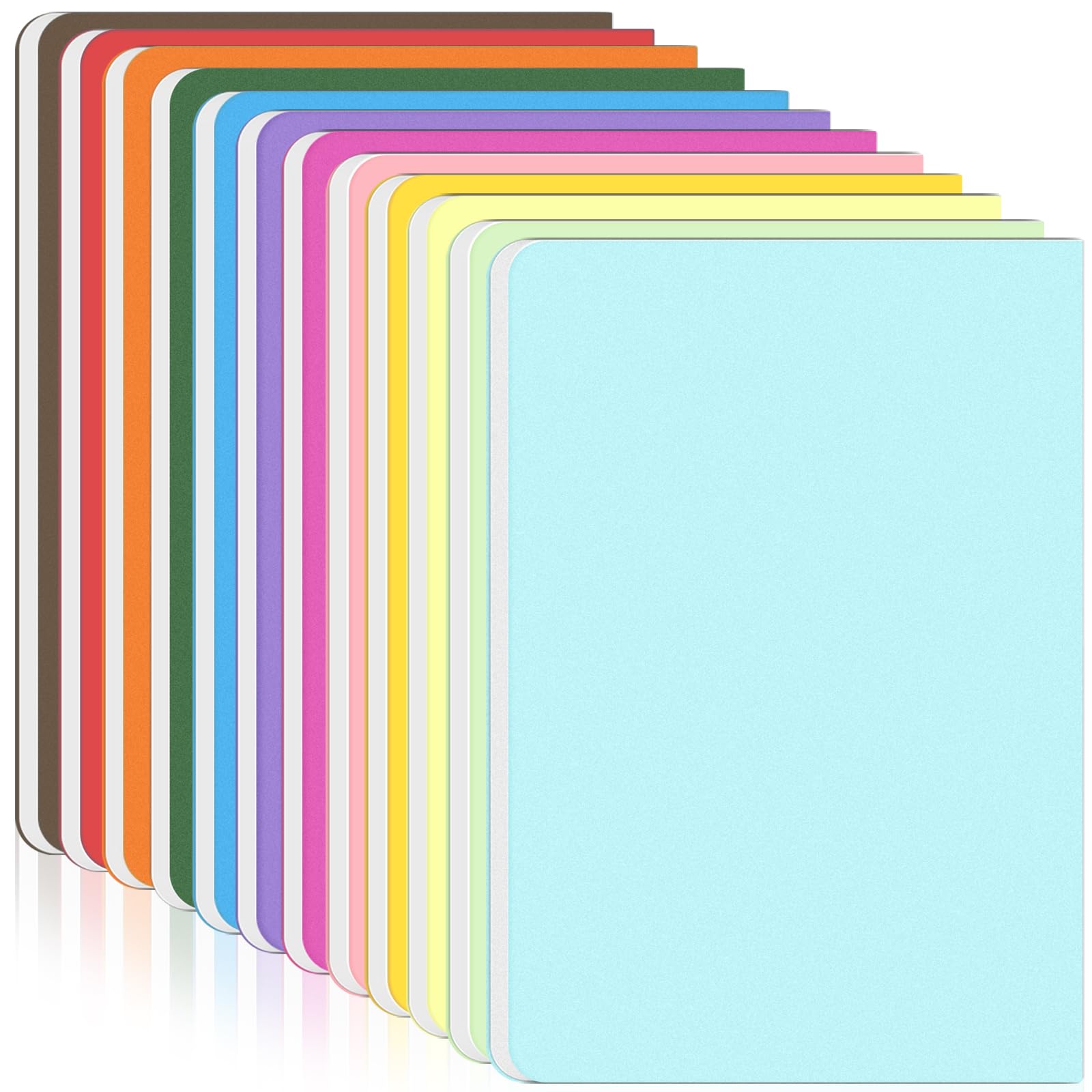 ReePlan 12 Pack A5 Blank Notebooks, 92 Pages/46 Sheets, 80 GSM Thick Paper, Colourful Journals with 12 Colours, Multipack Notebooks for Sketching, Drawing, Writing, School, Work & Travel (Blank)