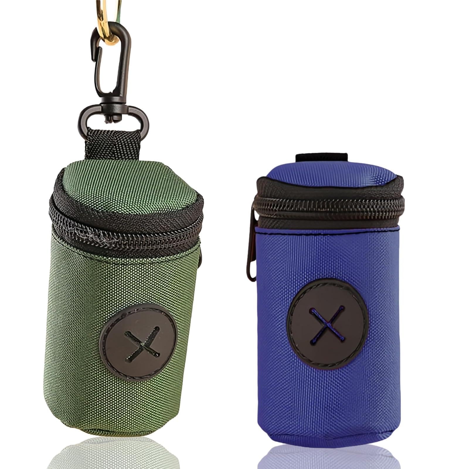 Poop Bag Dispenser, 2PCS Portable Dog Waste Bag Holder With Clip, Lightweight Hands-Free Carrier, Large Capacity In Blue And Dark Green-image-9