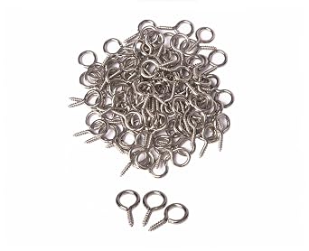 Mariyandh 100PCS 0.78 inches Silver Eye Hooks Screw Metal Eye Hooks Small Eyelet Screws2#,100PCS