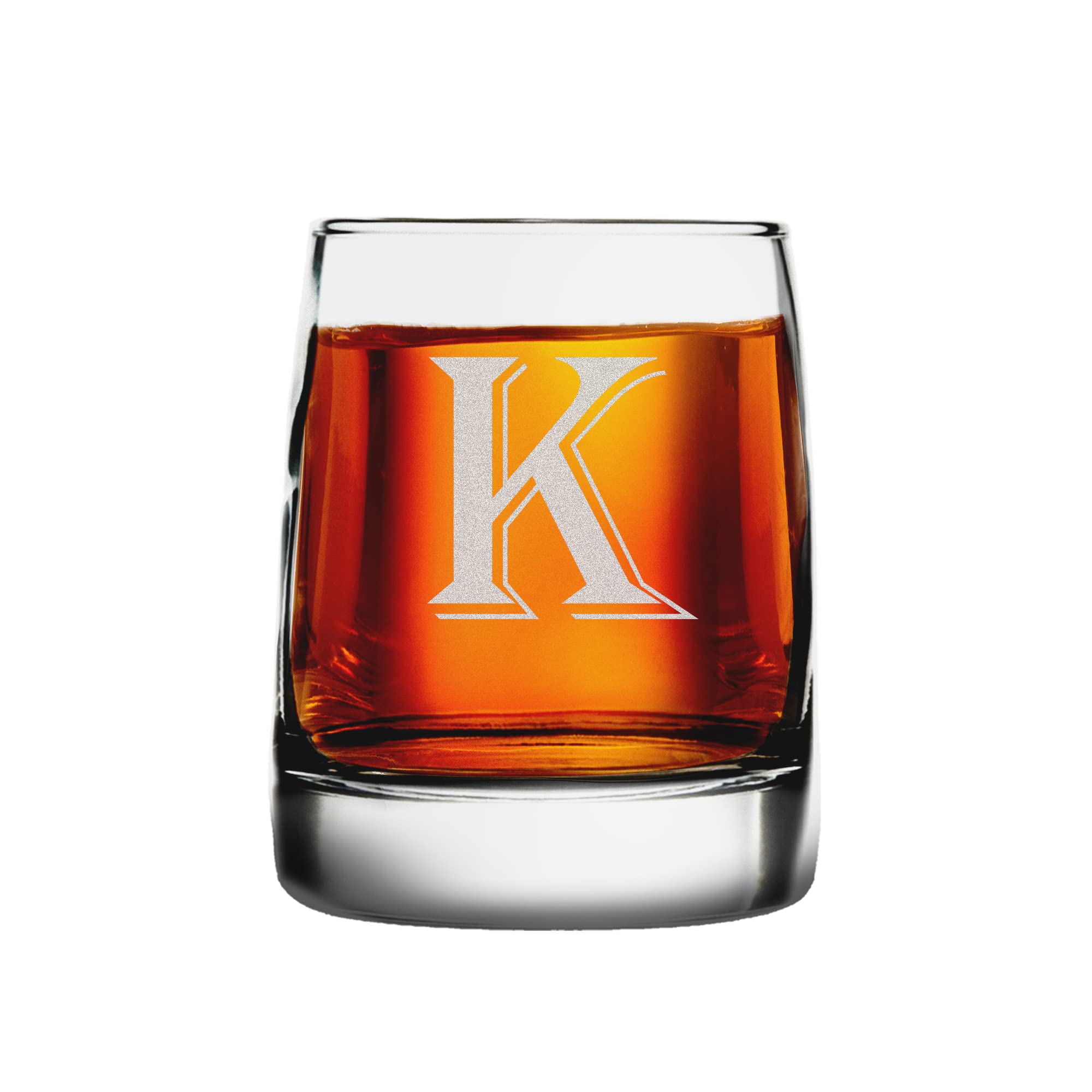 Buy Broquet Personalized Whiskey Glass K Monogram Whiskey Glass, 12