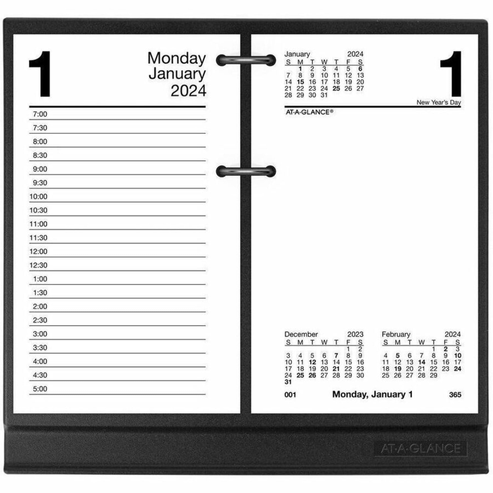 AT-A-GLANCE Baza kalendarza biurkowego z luźnymi listami na 8 x 15 cm rozmiar strony, czarny (E17-00)