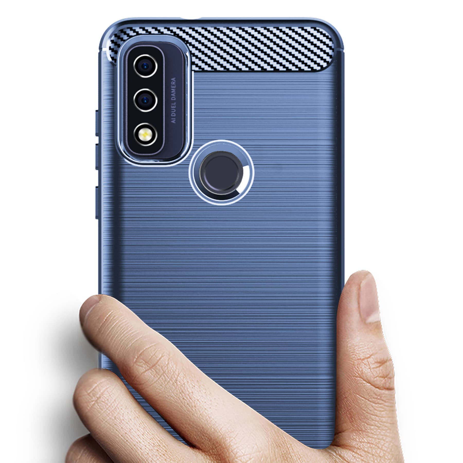 Osophter For Motorola Moto E14 Case: Moto G04/G24 Case With 2pcs Screen Protector Shock-Absorption Flexible TPU Rubber Protective Cell Phone Cover For Motorola Moto E14/G04/G24(UK-Blue