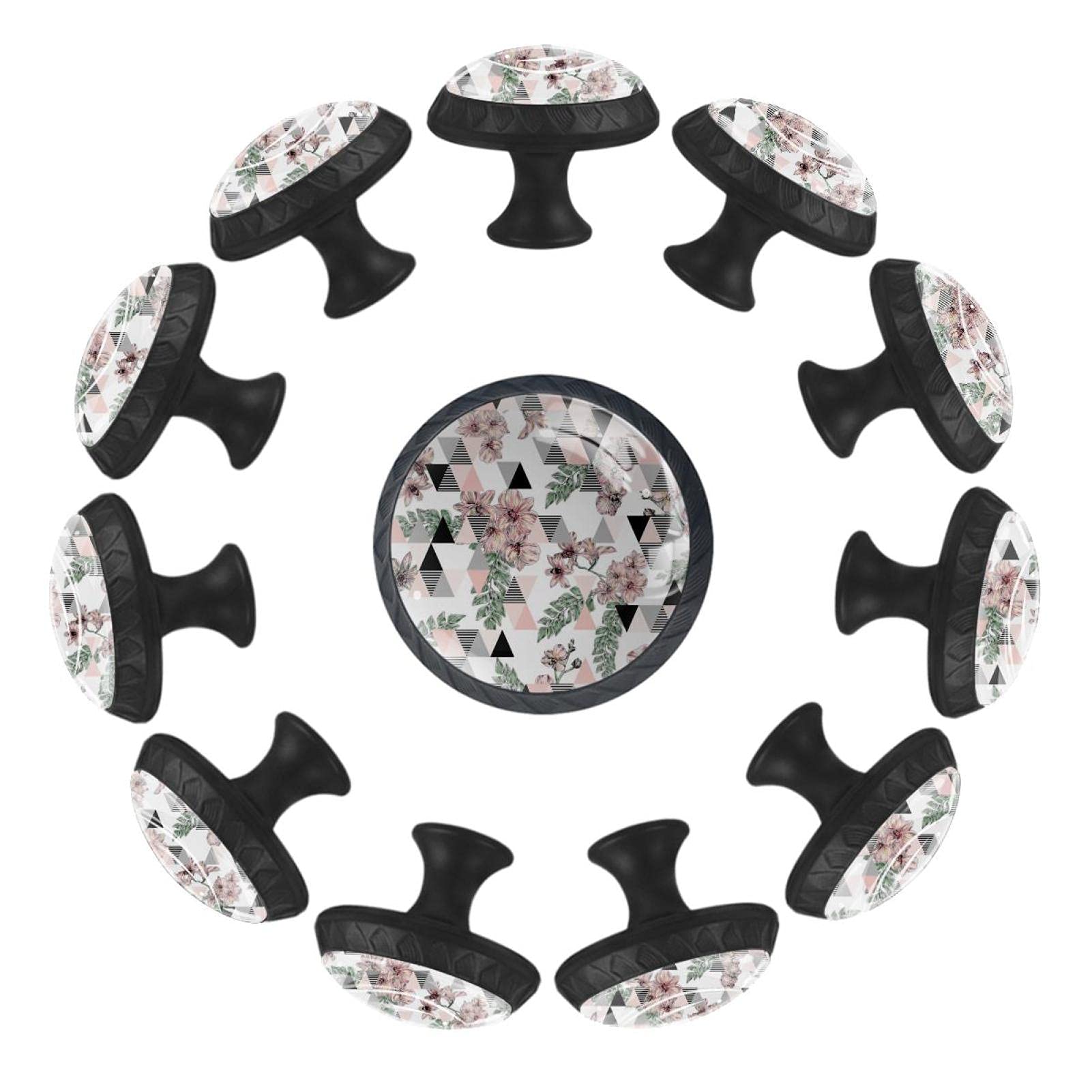 Boutons de tiroir ronds fleurs 35 mm pour décorer la chambre de bébé ou crèche