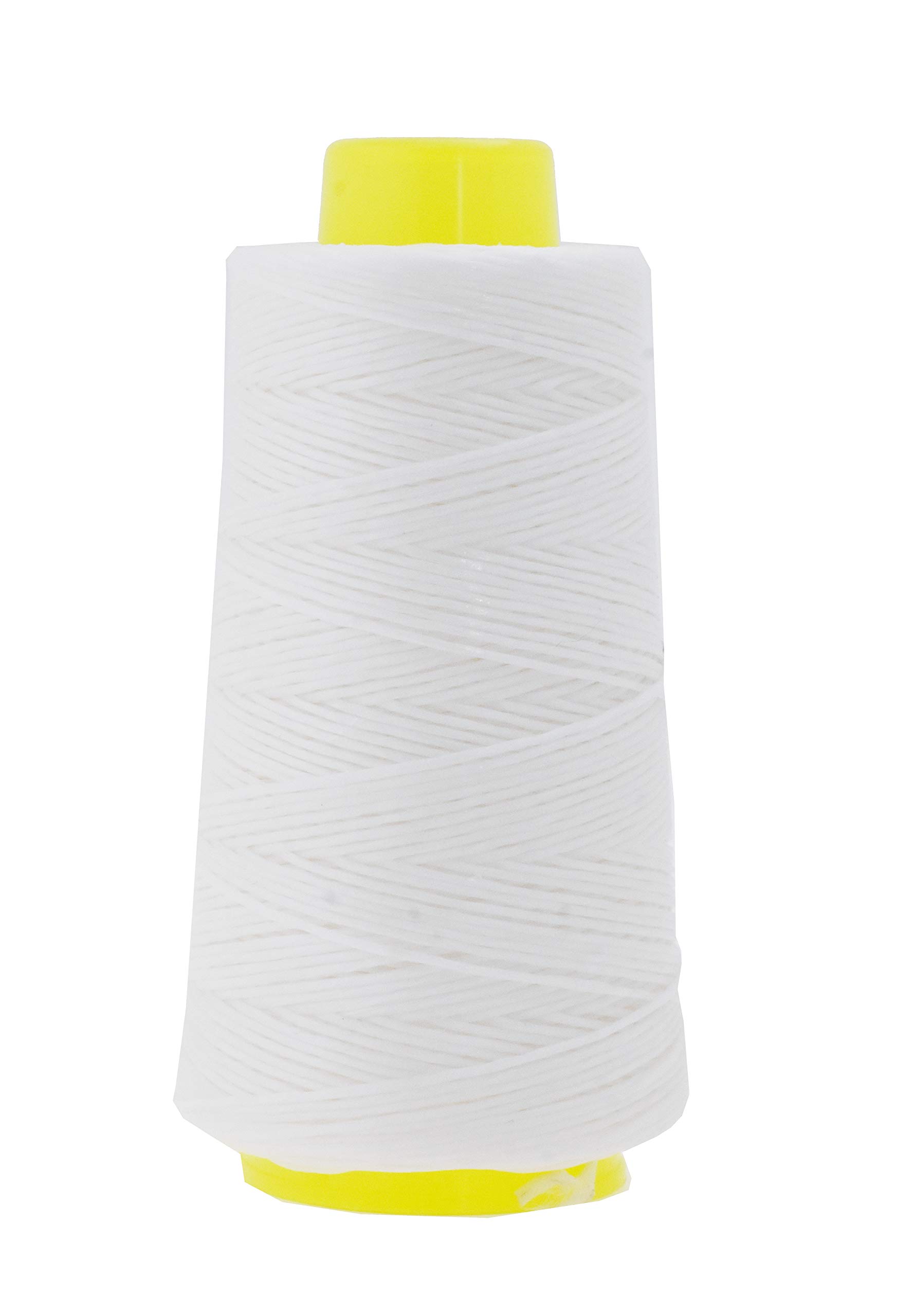 Mandala Crafts 1mm White Waxed Whipping Twine with Needle - 164 Yards Marine Sail Twine for Tie Dye String, Lashing, Tying, Lacing Cord, Macrame, Jewelry Making, and DIY Crafts