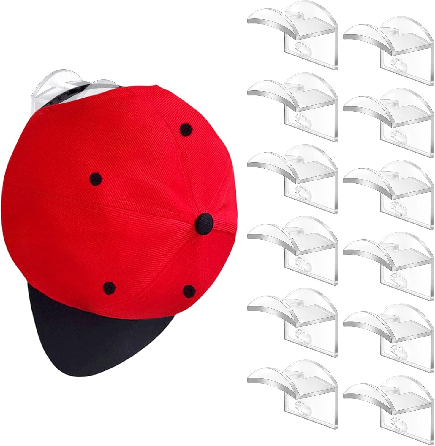 BESARME 12 Pack Hat Hangers for Wall, Minimalist Hat Rack