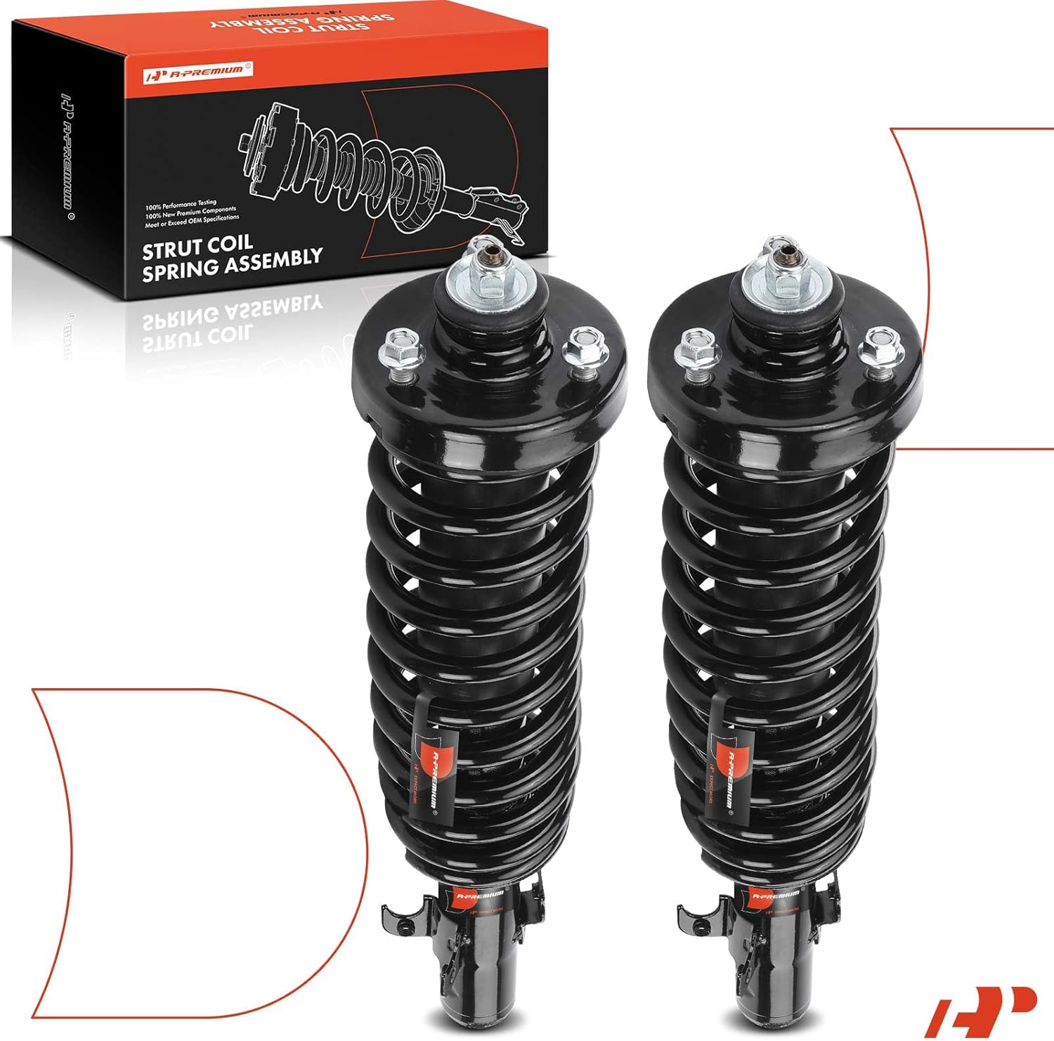 A-Premium Front Struts Compatible with Honda Accord 1994 1995 1996 1997-2x Replacement Suspension Complete Strut Assembly Shock with Coil Spring