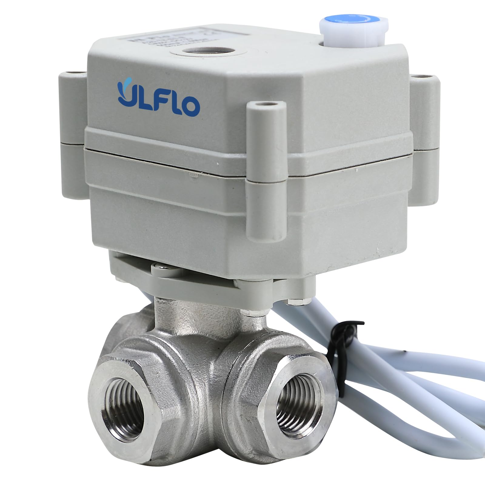 Valvola A Sfera Motorizzata 1/2" NPT 12V-24V AC/DC – Acciaio Inox 304, Normalmente Chiusa Con Feedback