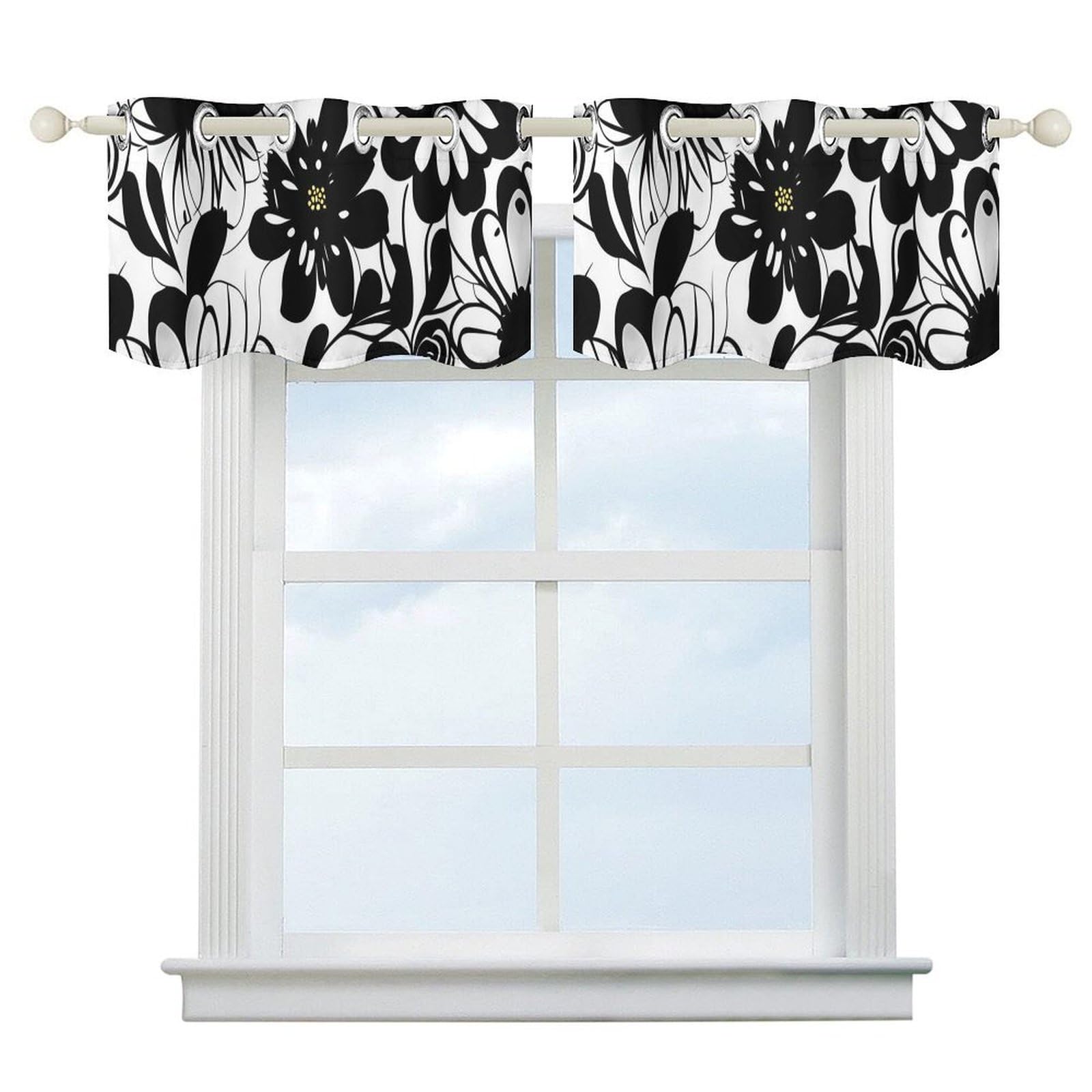 Rideaux de cuisine protection solaire thermique fleurs