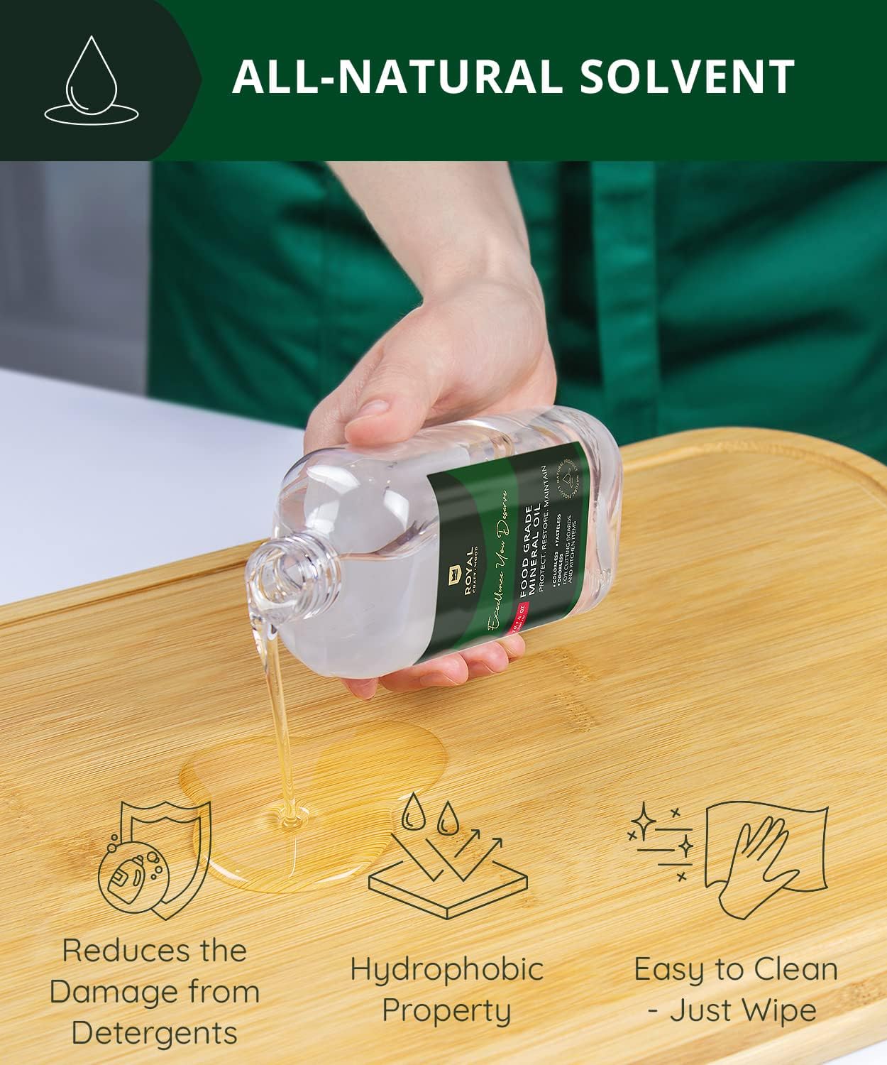 ROYAL CRAFT WOOD Cutting Board Oil and Oil and Wax Applicator : Health & Household