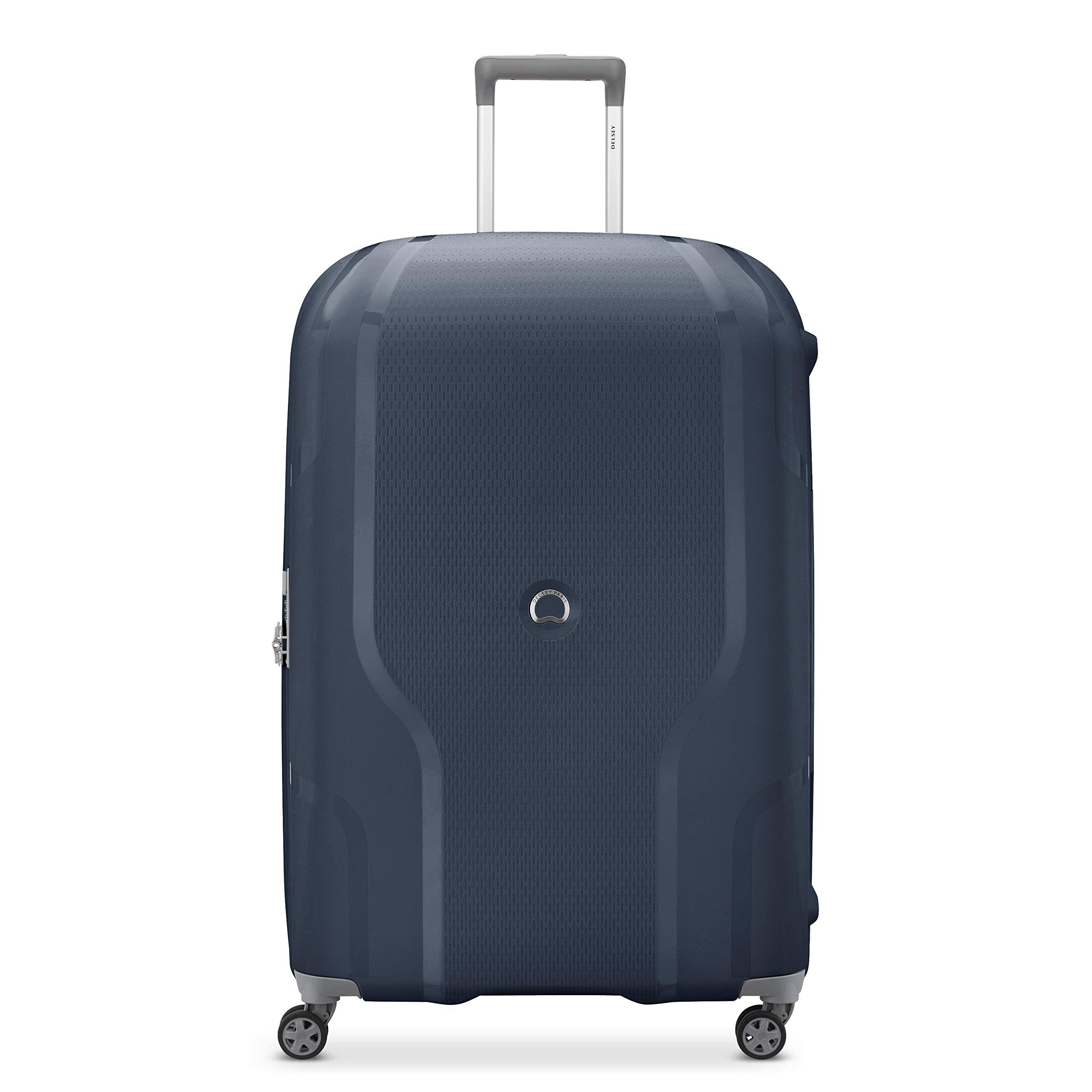 DELSEY PARIS Clavel Hardside Expandable Luggage with Spinner Wheels, Blue Jean, Checked-Large 30 Inch