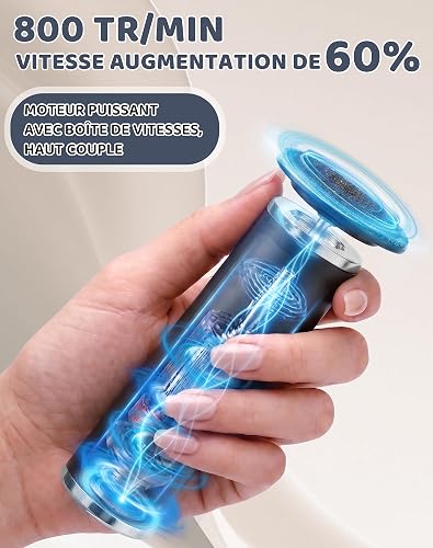 Rapeuse Pieds électrique avec 60 Disques Abrasifs et Vitesse Variable Anti-callosité Lime Pieds Electrique Râpe à Pied Pédicure Honeyglow Élimine Callosités Et Peau Morte À La Maison, Noir mat - 3