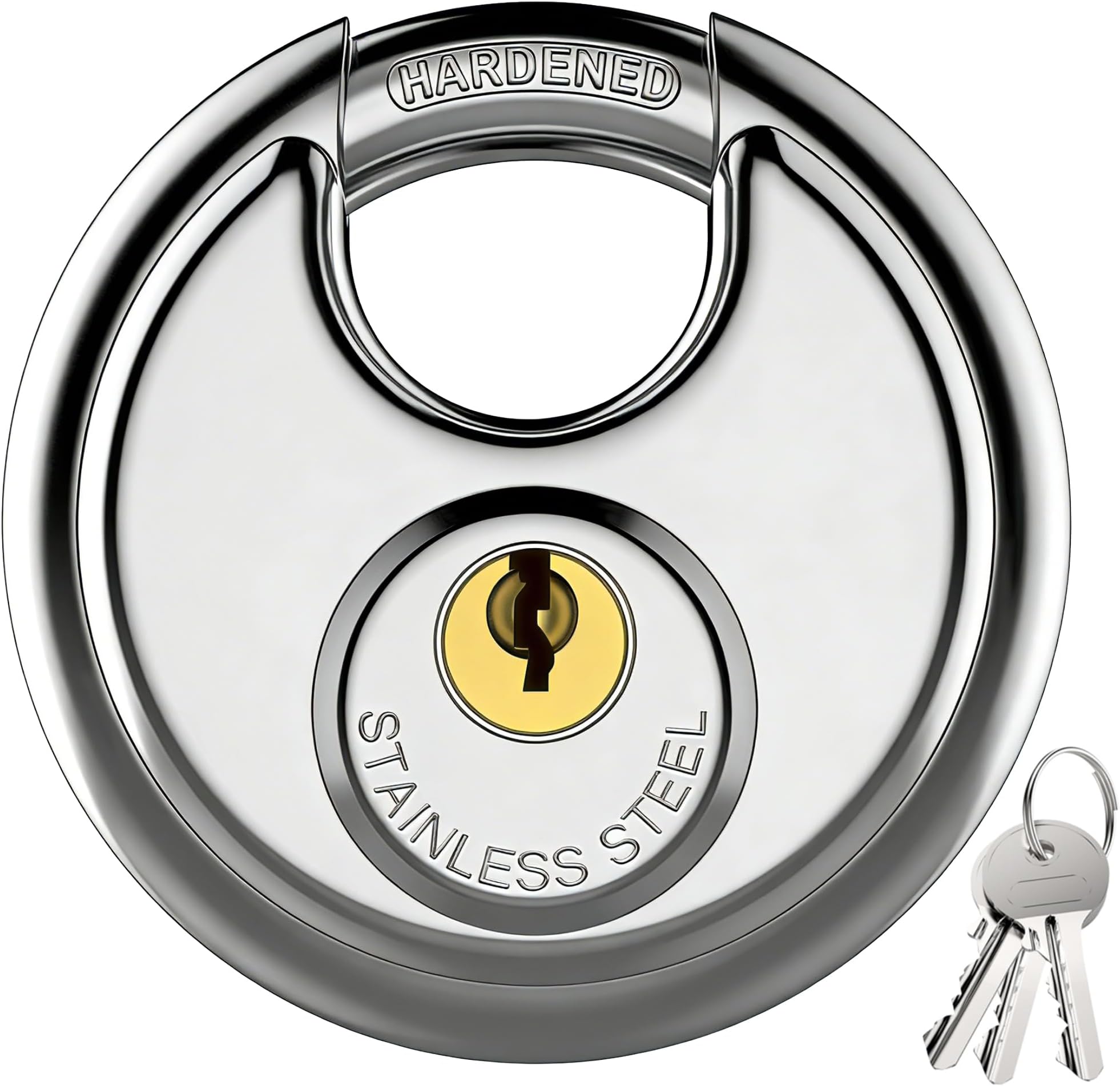 Puroma Keyed Padlock, Stainless Steel Locker Lock Heavy Duty Locks with 3 Keys, Waterproof Outdoors Gate Storage Unit Lock with 3/8 Inch Shackle for Warehouse, Gym Storage Locker (1 Pack)