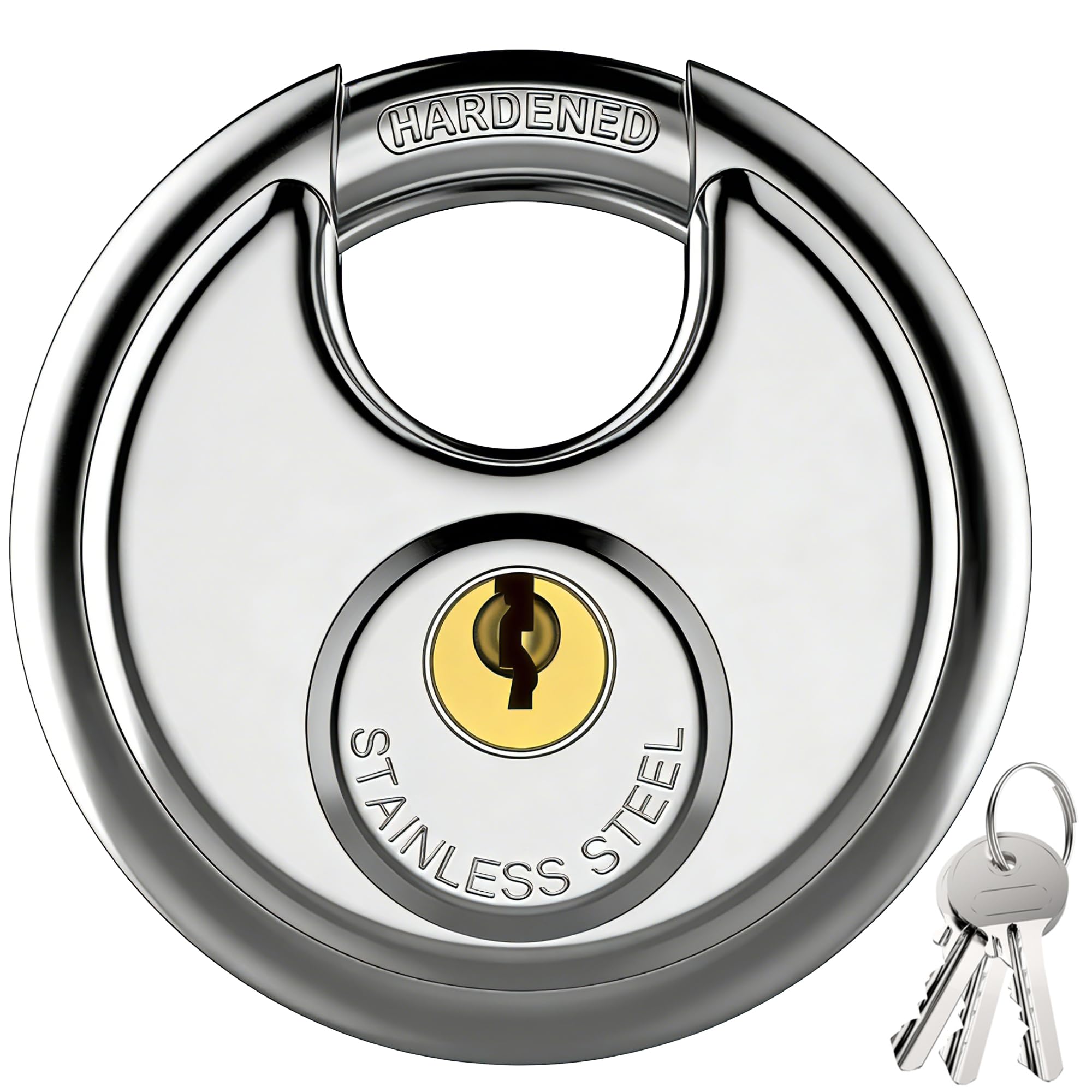 Puroma Keyed Padlock, Stainless Steel Locker Lock Heavy Duty Locks with 3 Keys, Waterproof Outdoors Gate Storage Unit Lock with 3/8 Inch Shackle for Warehouse, Gym Storage Locker (1 Pack)