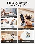ORICO Aluminum Phone Stand for Desk, Adjustable Metal Phone Holder with Stable Support and Smooth 360° Rotation for Smartphones up to 6.9 Inches – Gray (PS2)