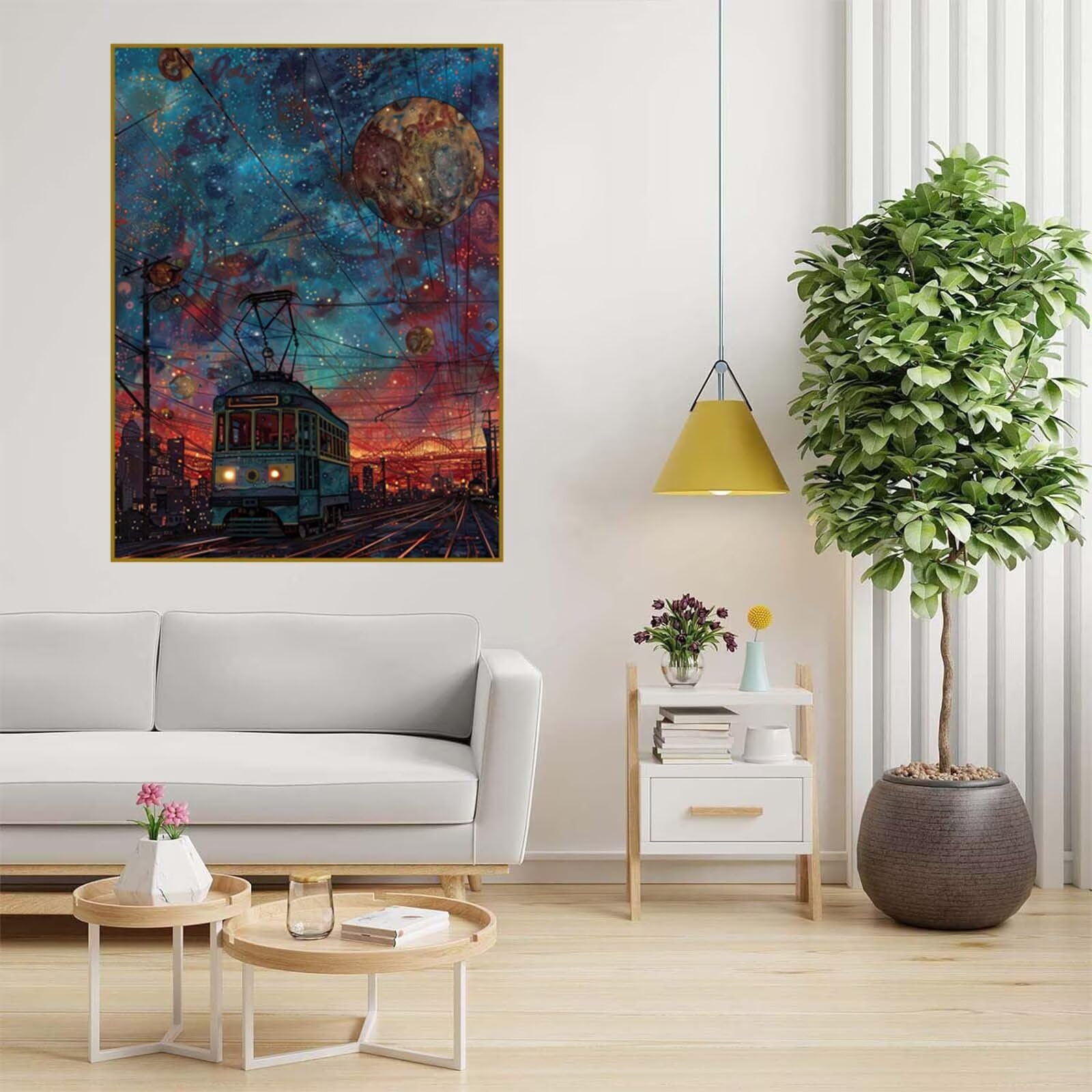 Diamentowe malowanie dla dorosłych, 5D diamentowe rysunki miasto diament sztuka gwiaździste niebo diamentowe malowanie, DIY DIY rzemiosło dla dorosłych, 60 x 90 cm diamentowy ścieg krzyżykowy płótno