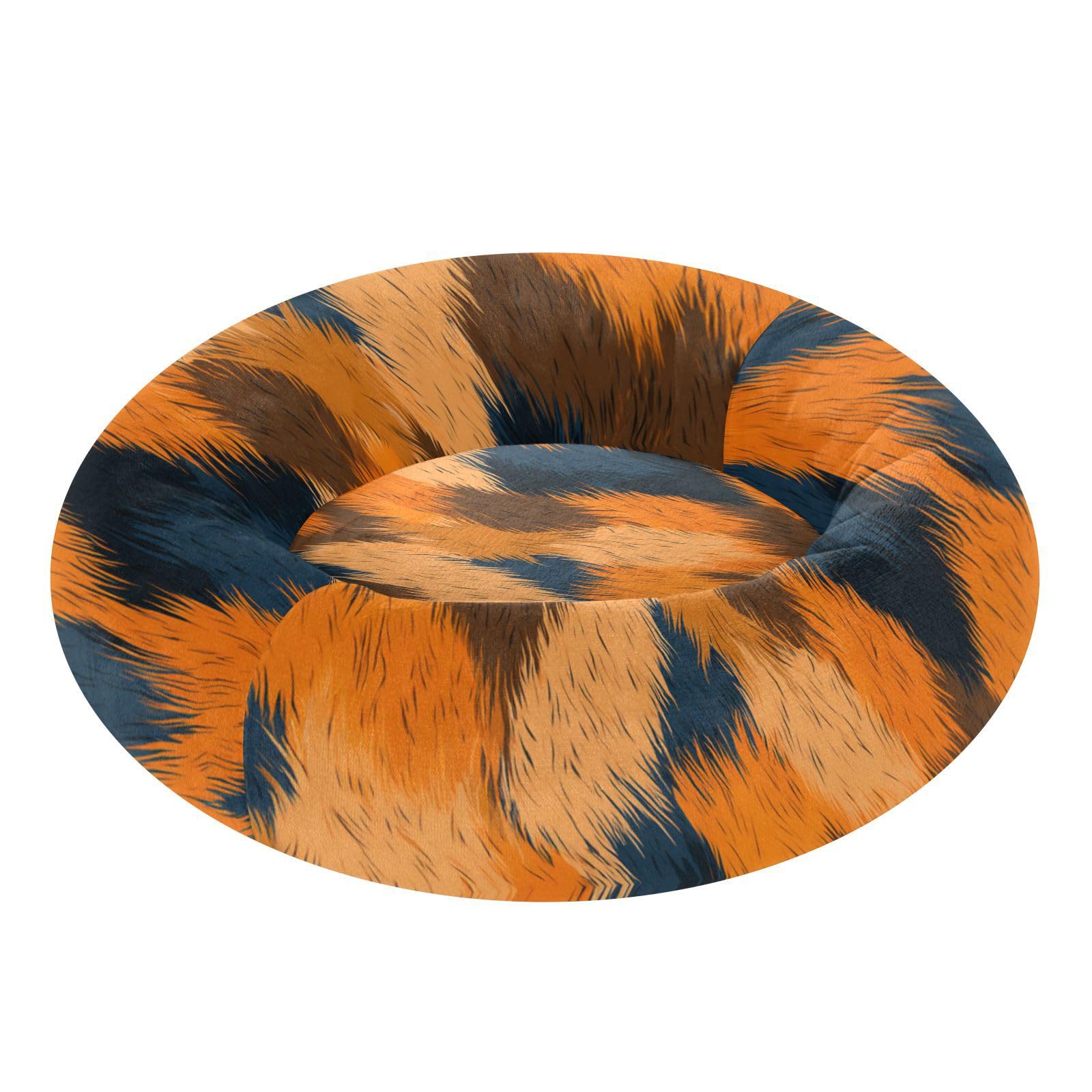 Lit orthopédique chien XS haut de gamme au design orange renard ultra doux