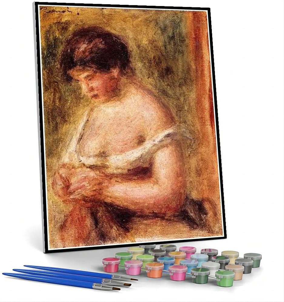 Paint by Numbers Kits for Adults and Kids Woman with A Corset 1914 Painting by Auguste Renoir Paint by Numbers Kit for Kids and Adults
